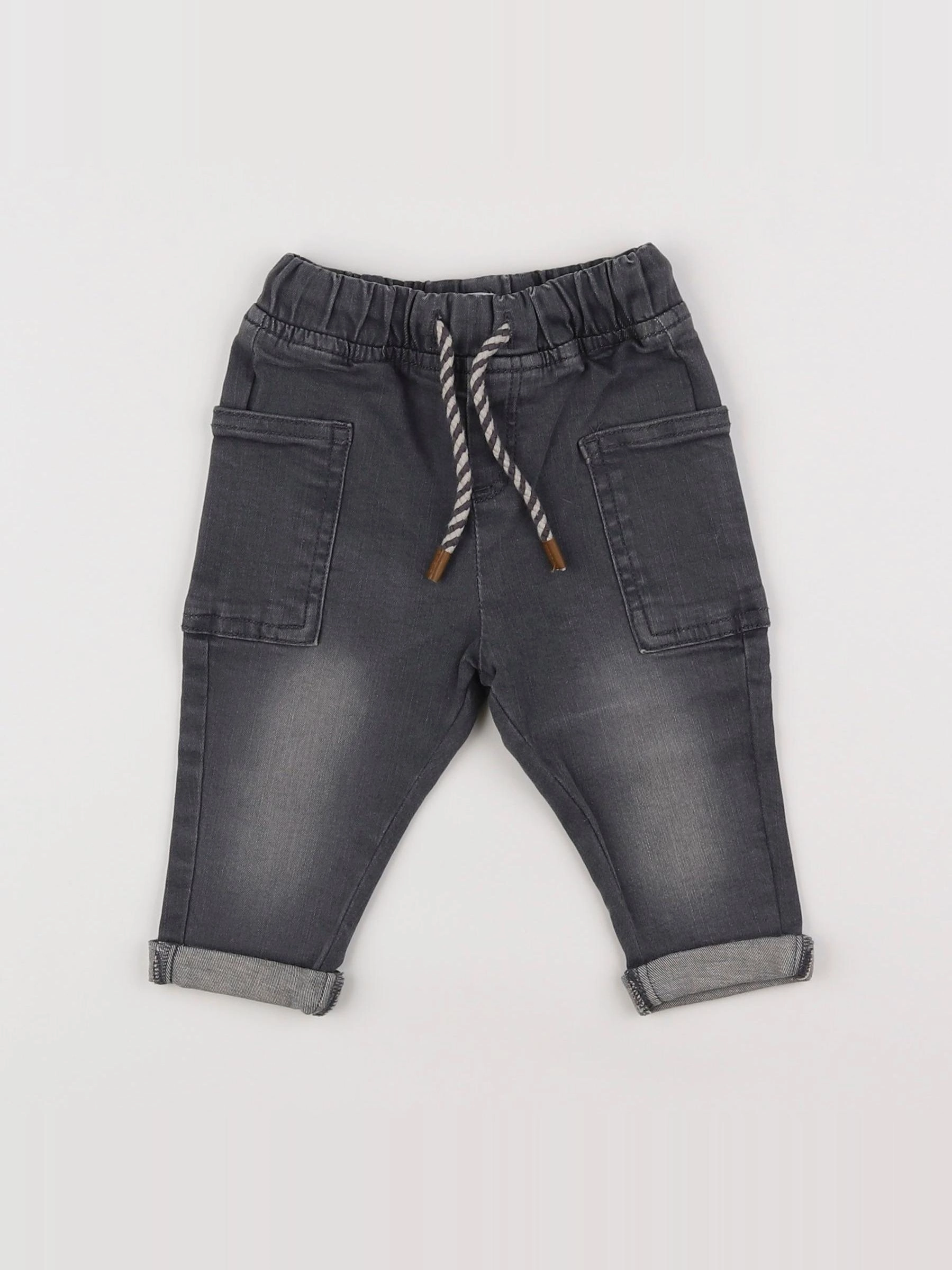 Vertbaudet - jean gris - 9 mois