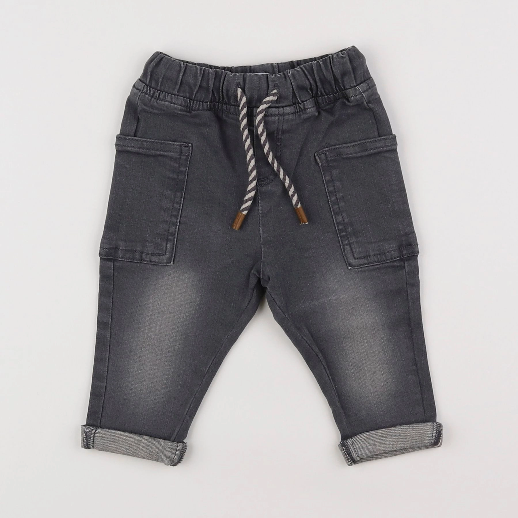 Vertbaudet - jean gris - 9 mois