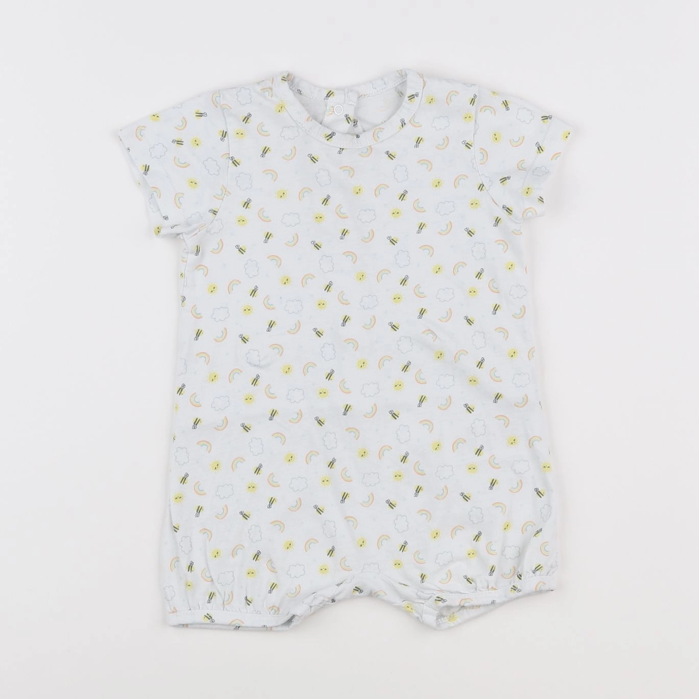 Vertbaudet - pyjama coton blanc, multicolore - 12 mois