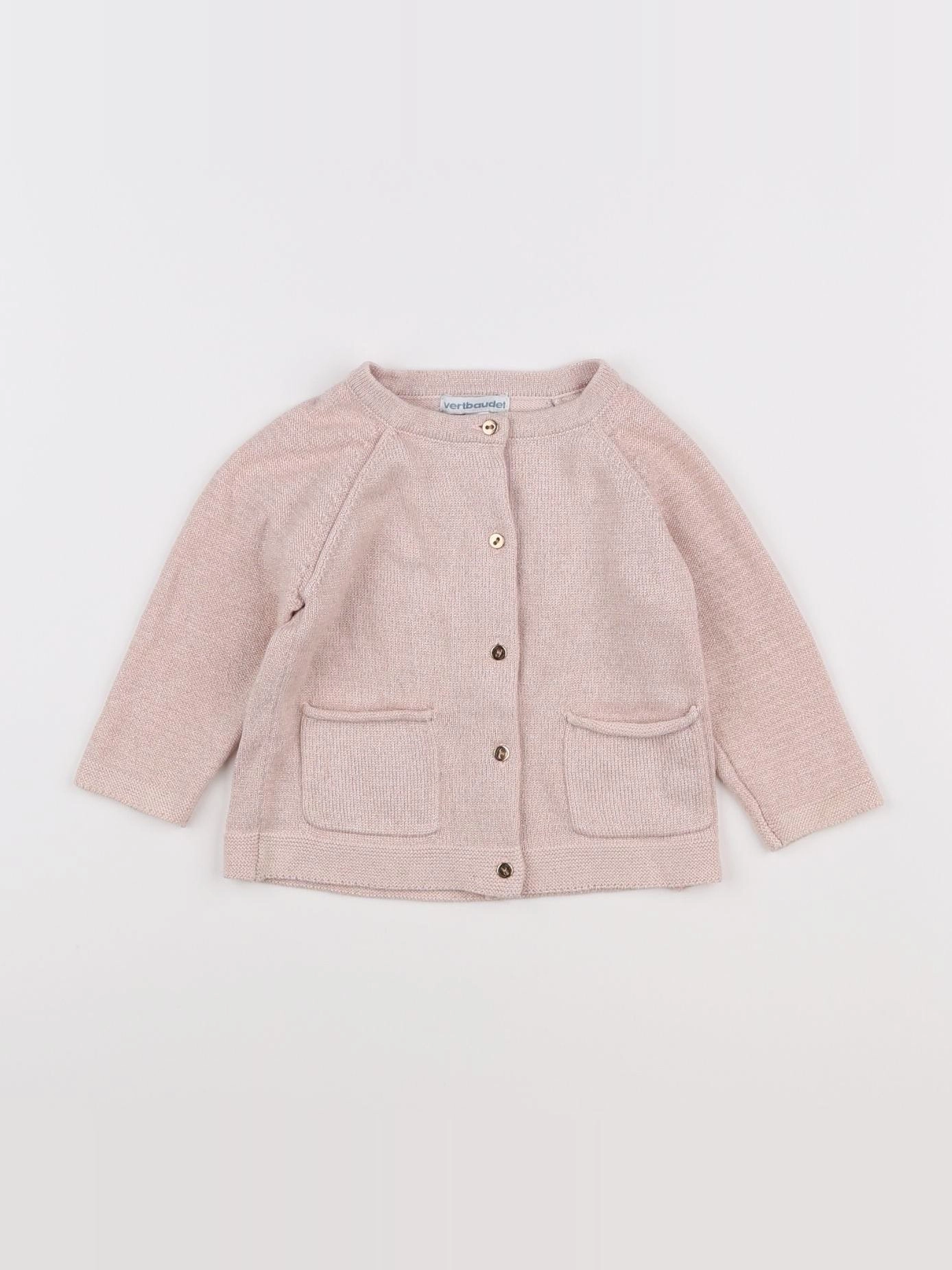 Vertbaudet - gilet or, rose - 12 mois