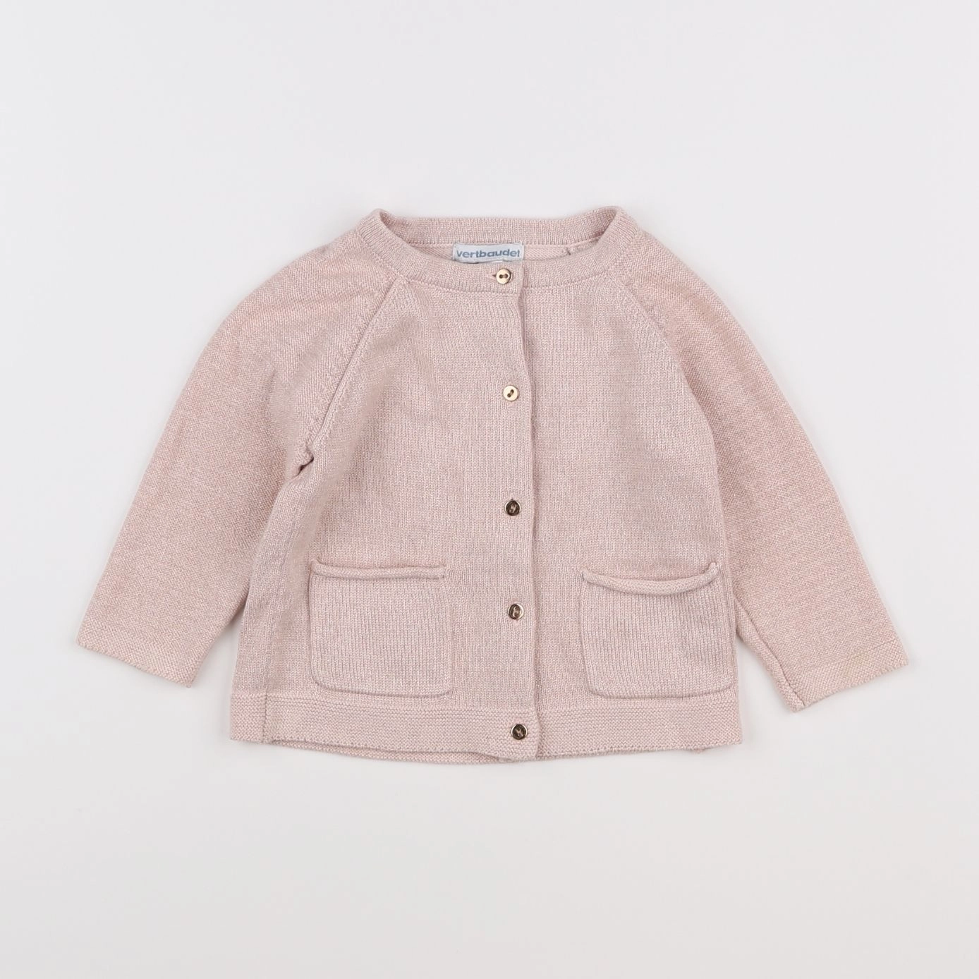 Vertbaudet - gilet or, rose - 12 mois