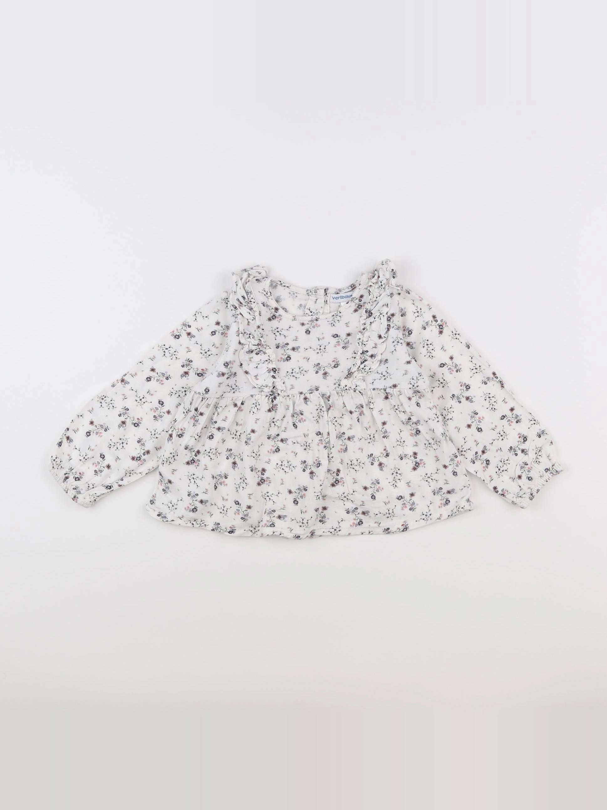 Vertbaudet - blouse blanc, multicolore - 2 ans