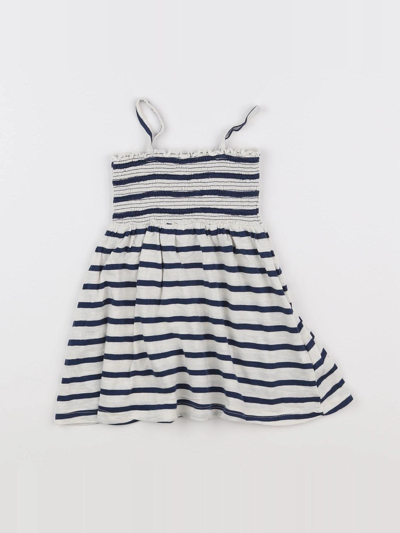Boutchou - robe blanc, bleu - 12 mois