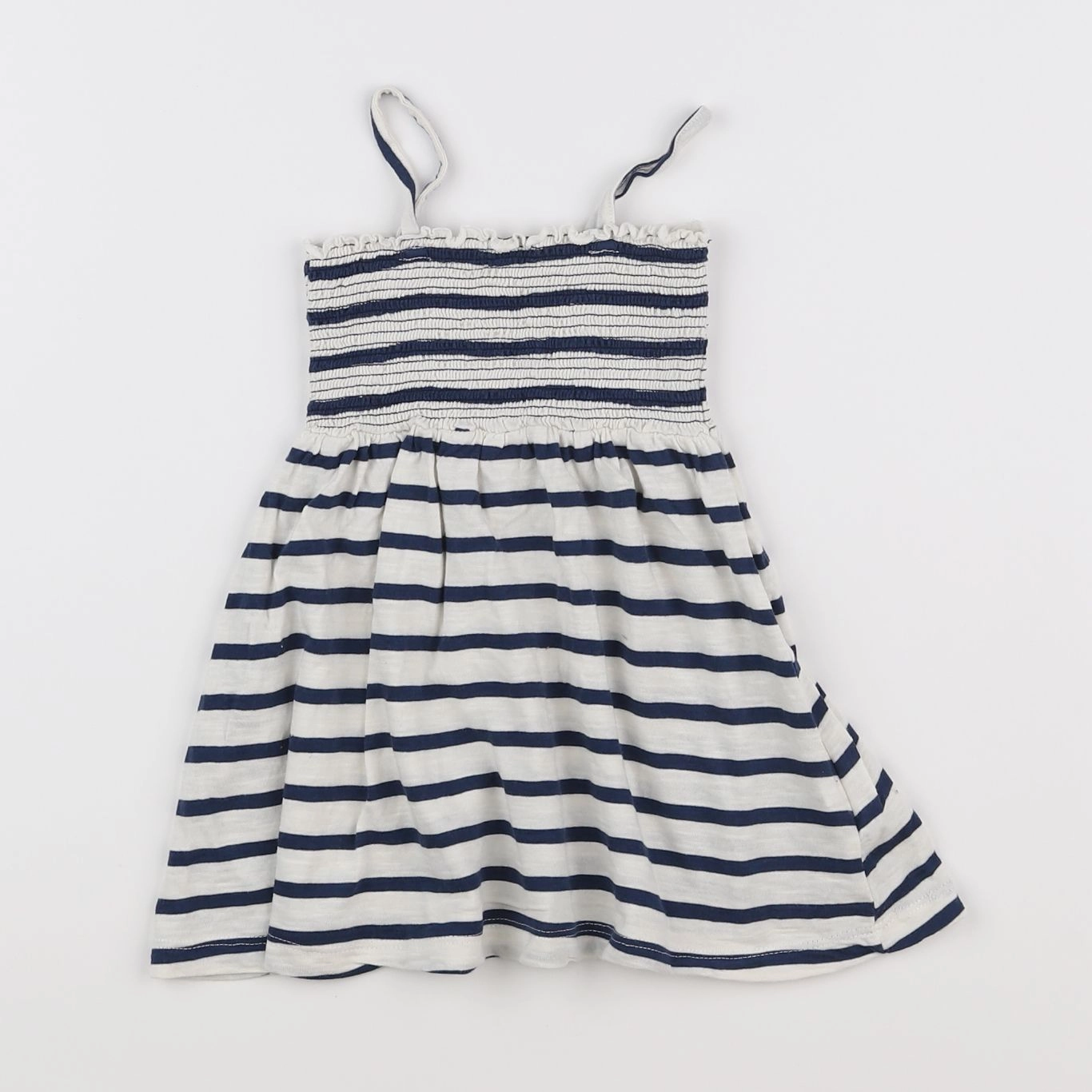 Boutchou - robe blanc, bleu - 12 mois
