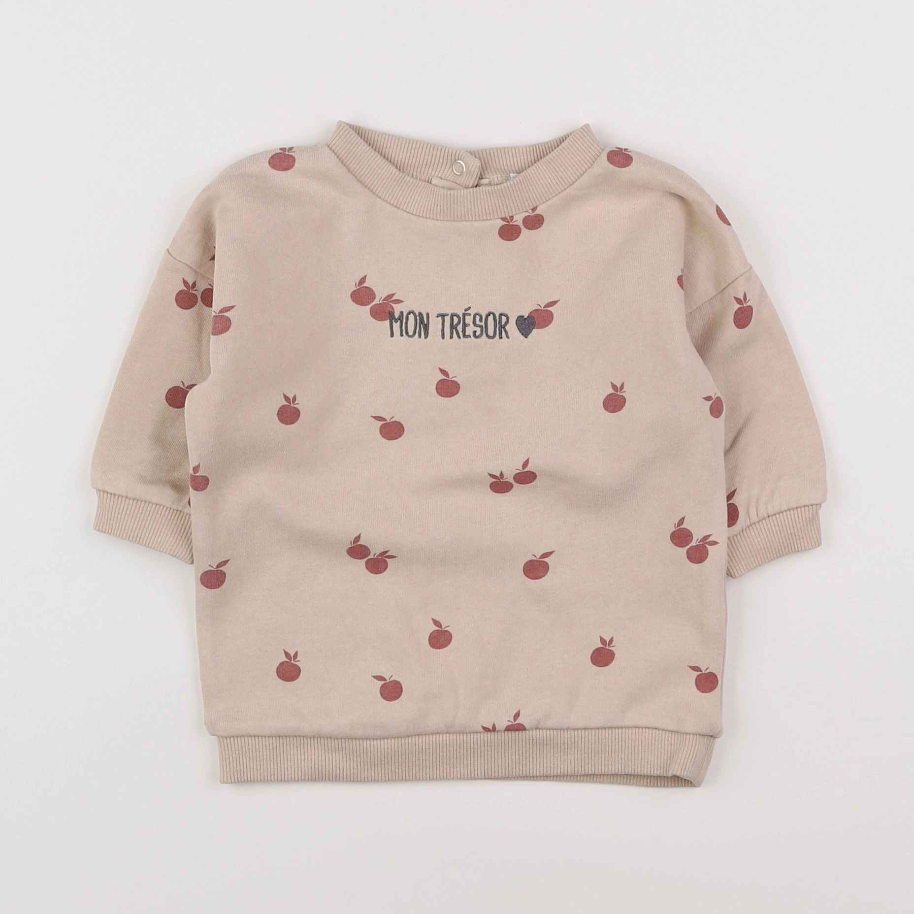 Vertbaudet - sweat beige - 6 mois