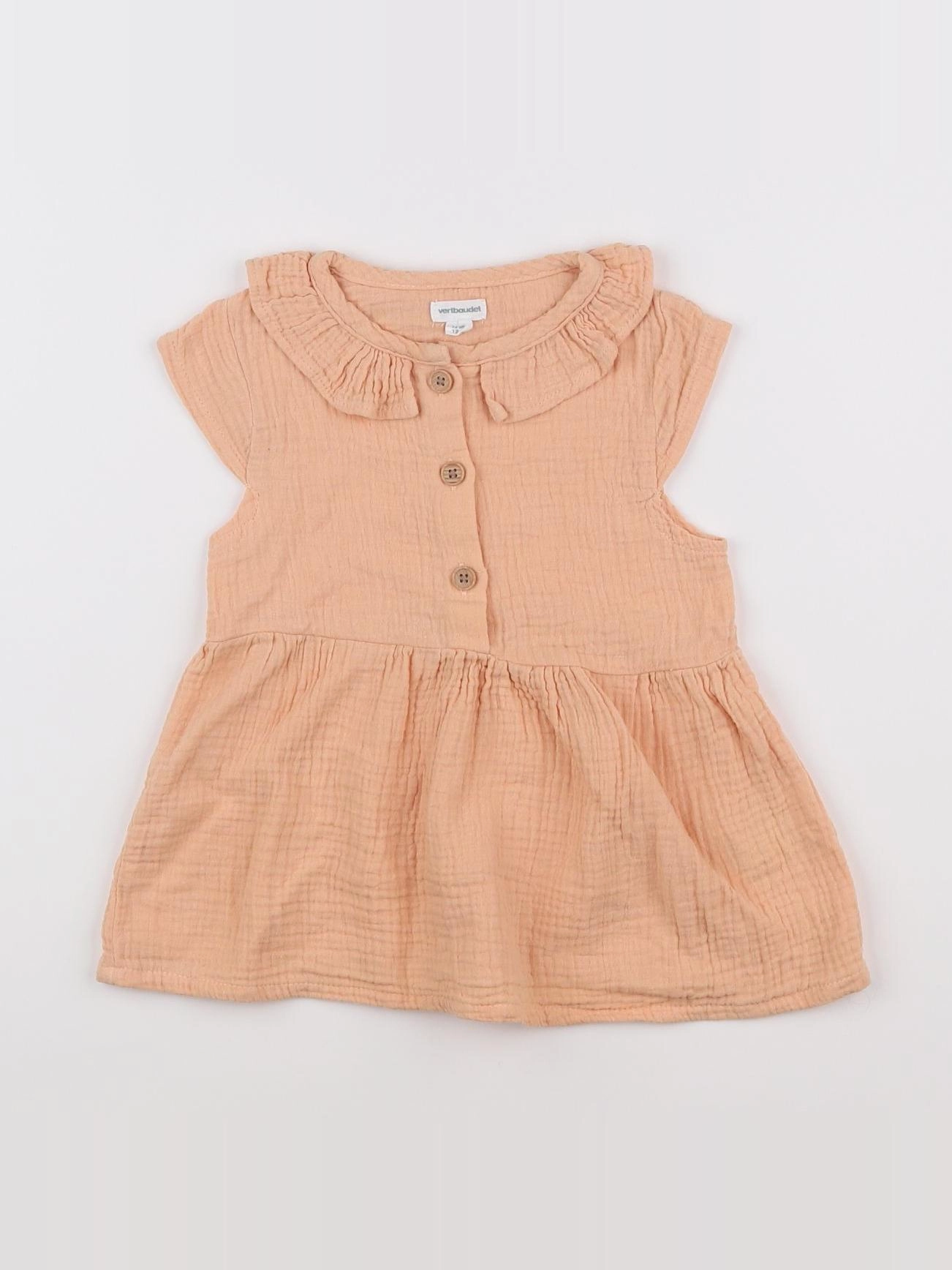Vertbaudet - robe orange - 12 mois