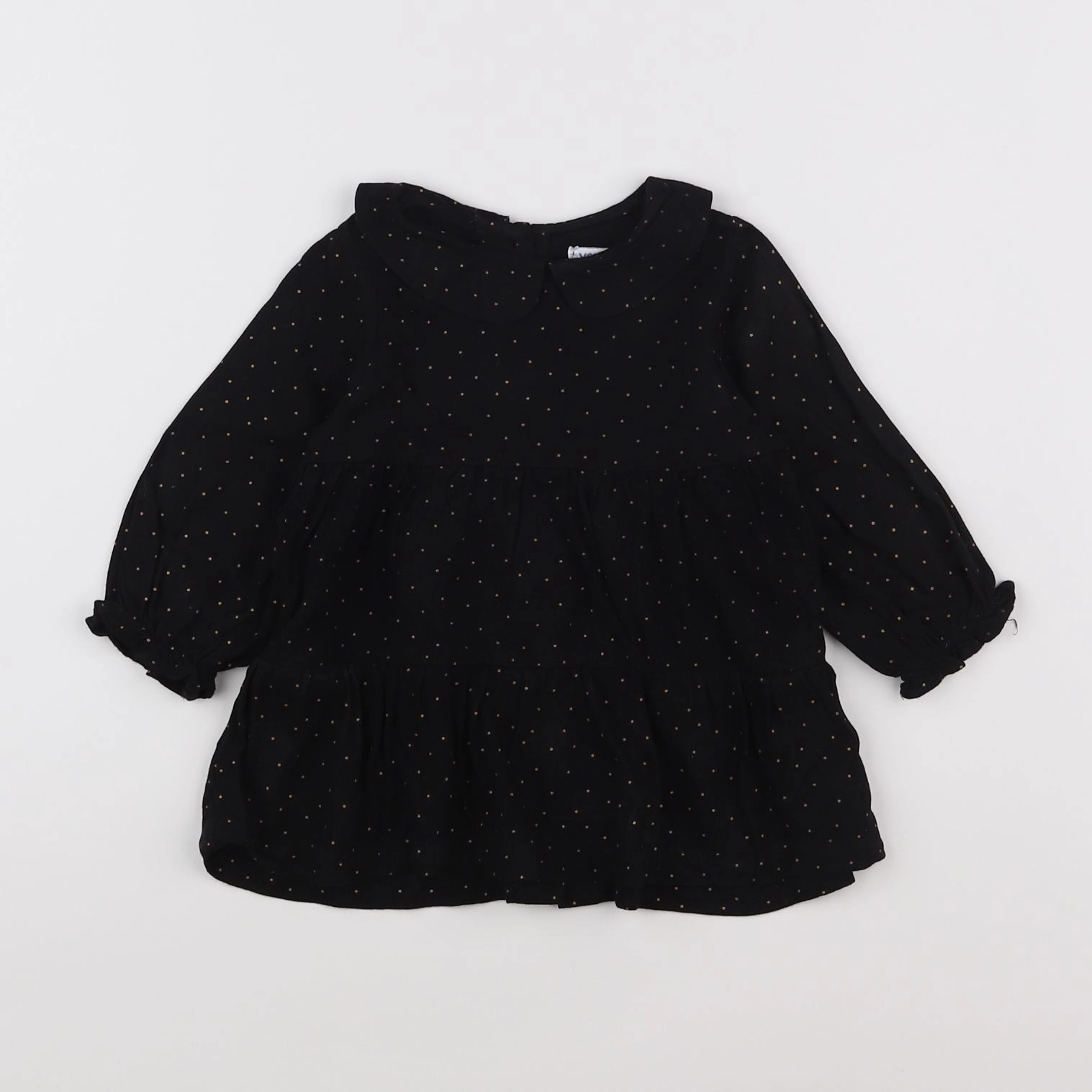 Vertbaudet - robe noir, or - 9 mois