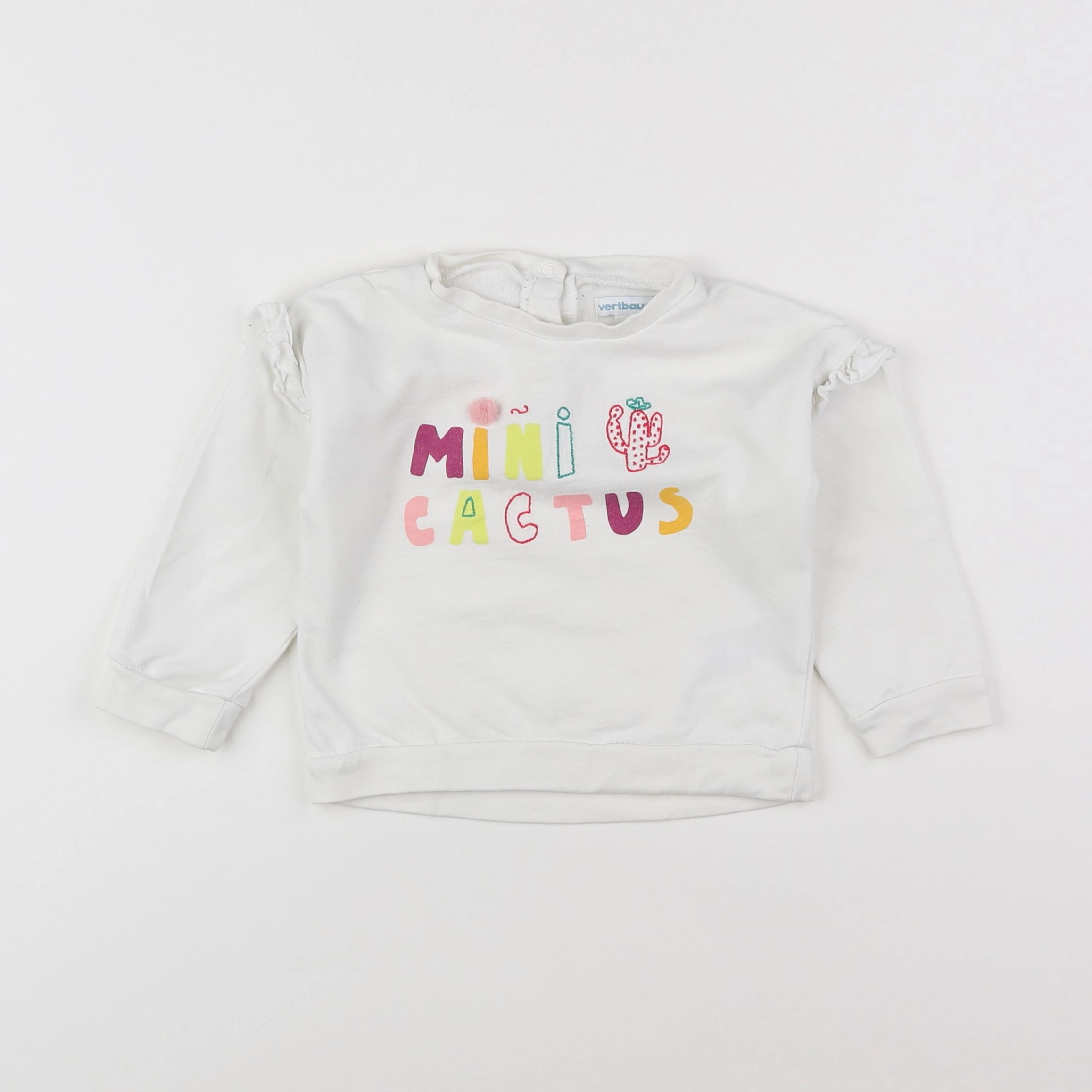Vertbaudet - sweat blanc, multicolore - 18 mois