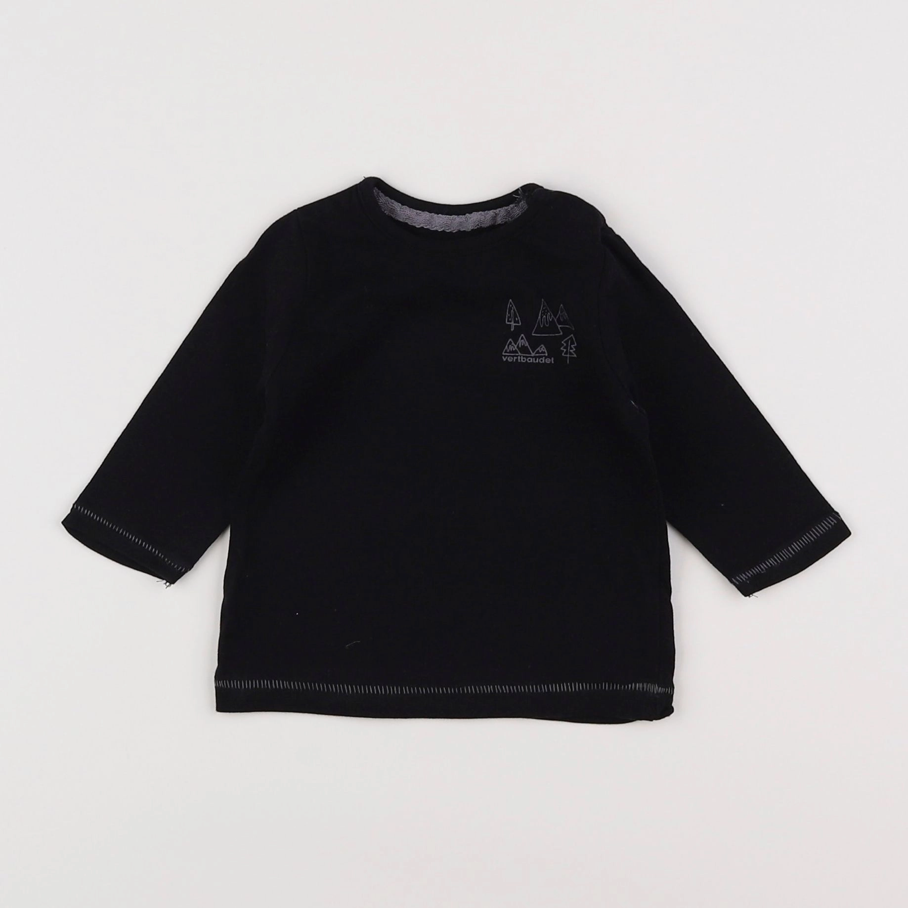 Vertbaudet - tee-shirt noir - 3 mois