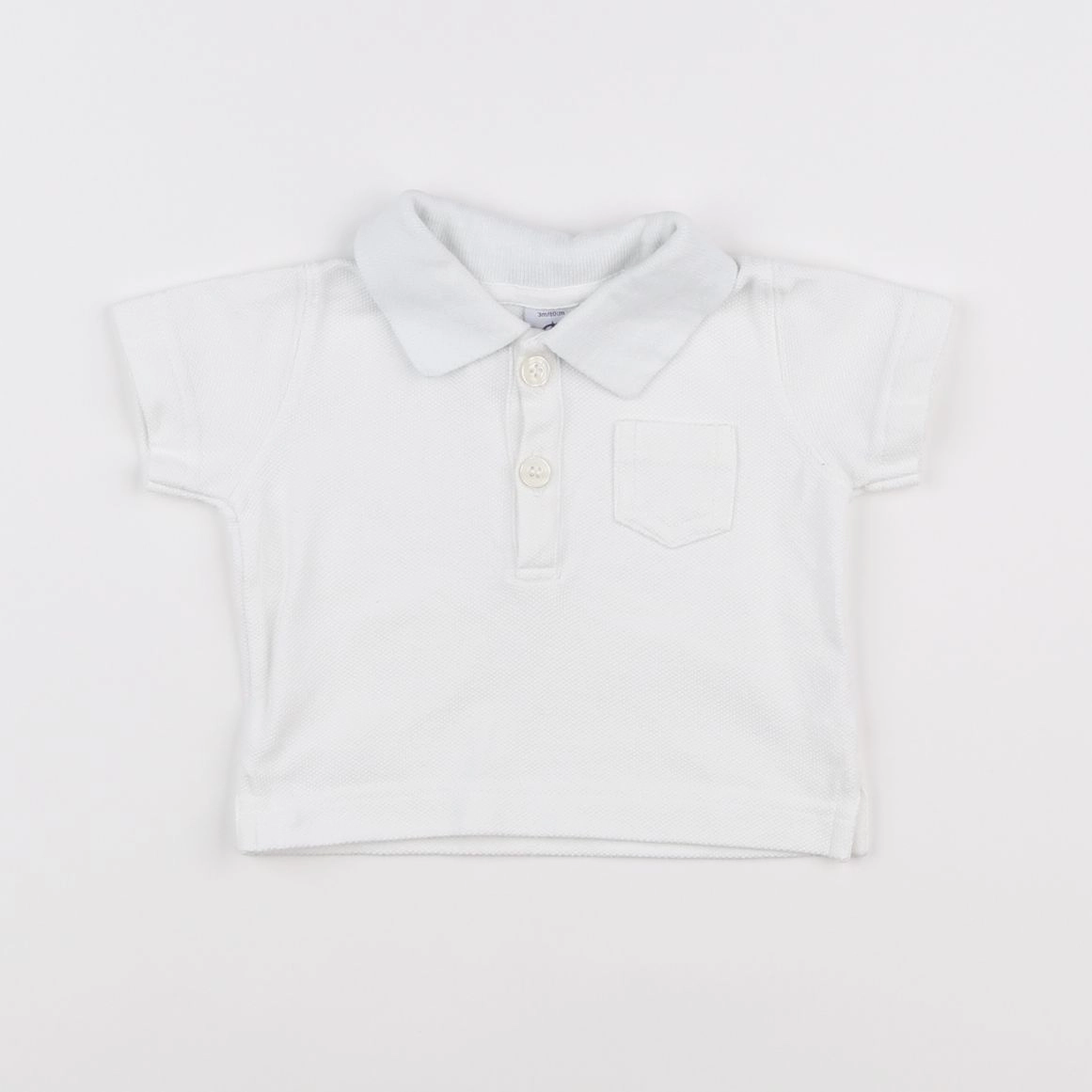 Petit Bateau - polo blanc - 3 mois