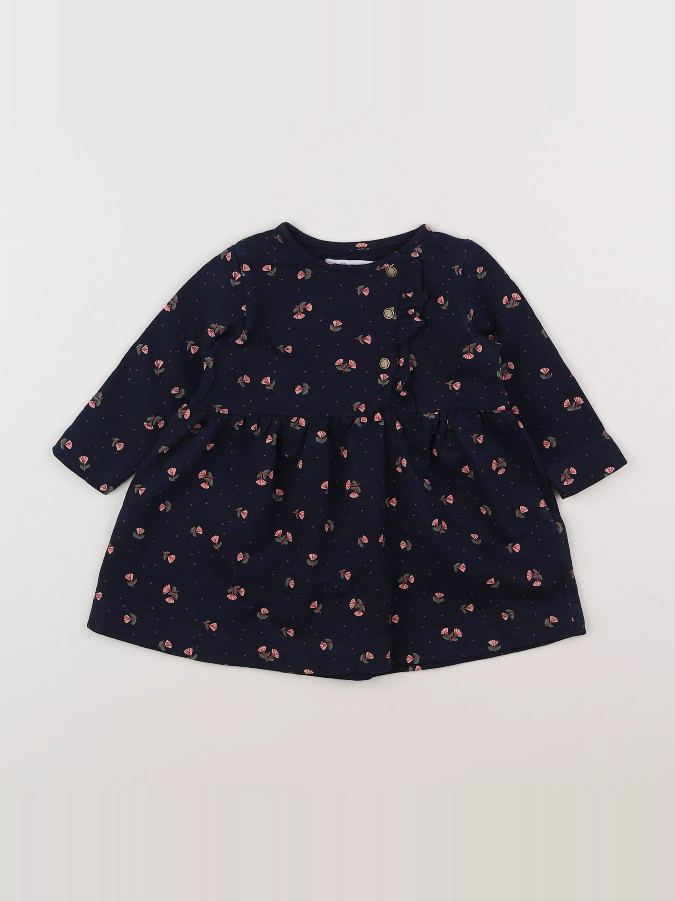 Vertbaudet - robe bleu, multicolore - 6 mois