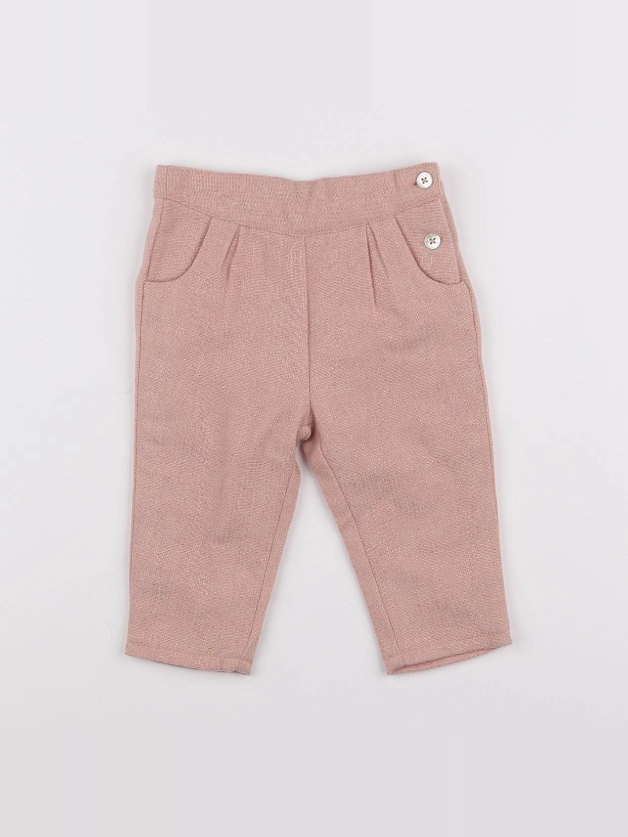 Natalys - pantalon rose, or - 9 mois
