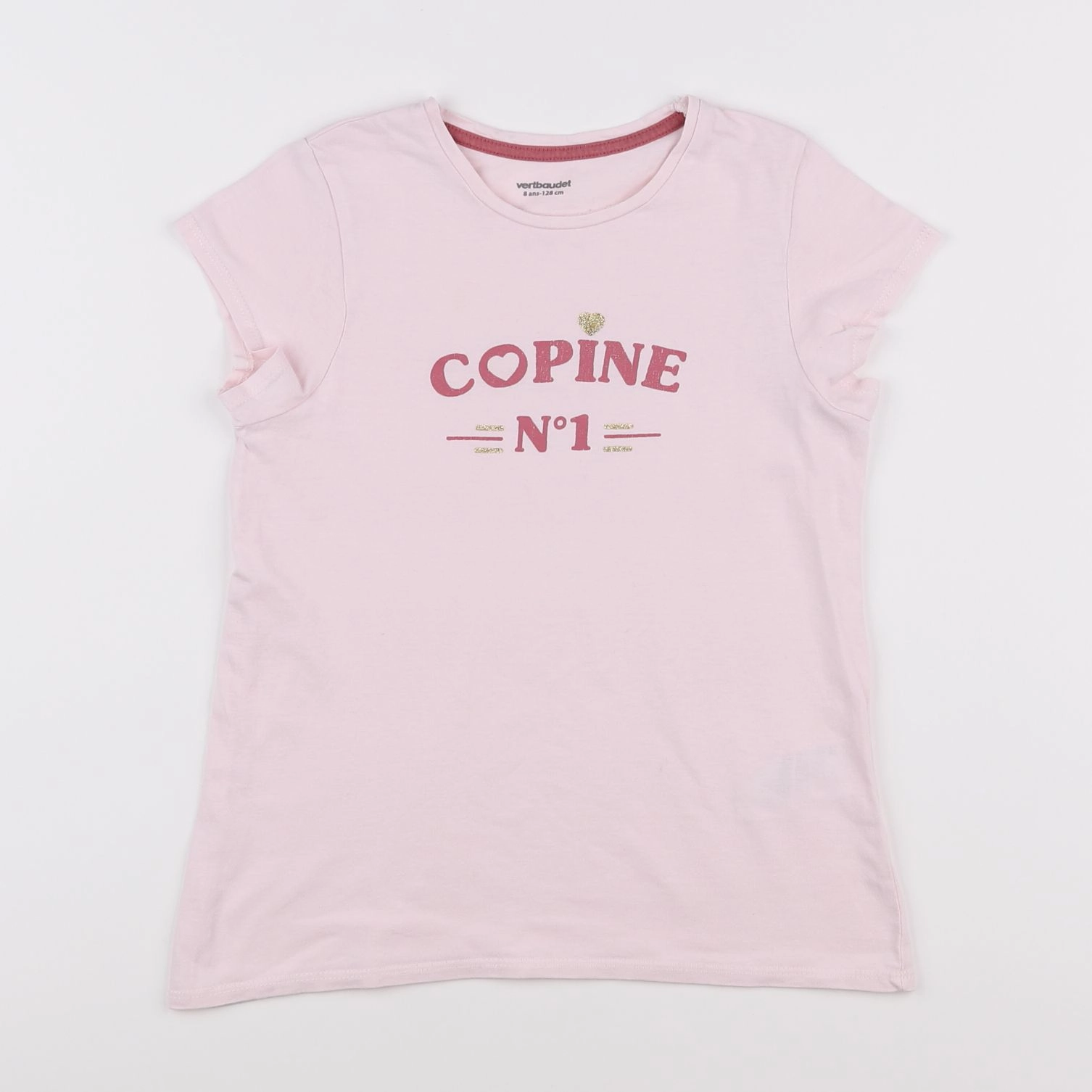 Vertbaudet - tee-shirt rose - 8 ans