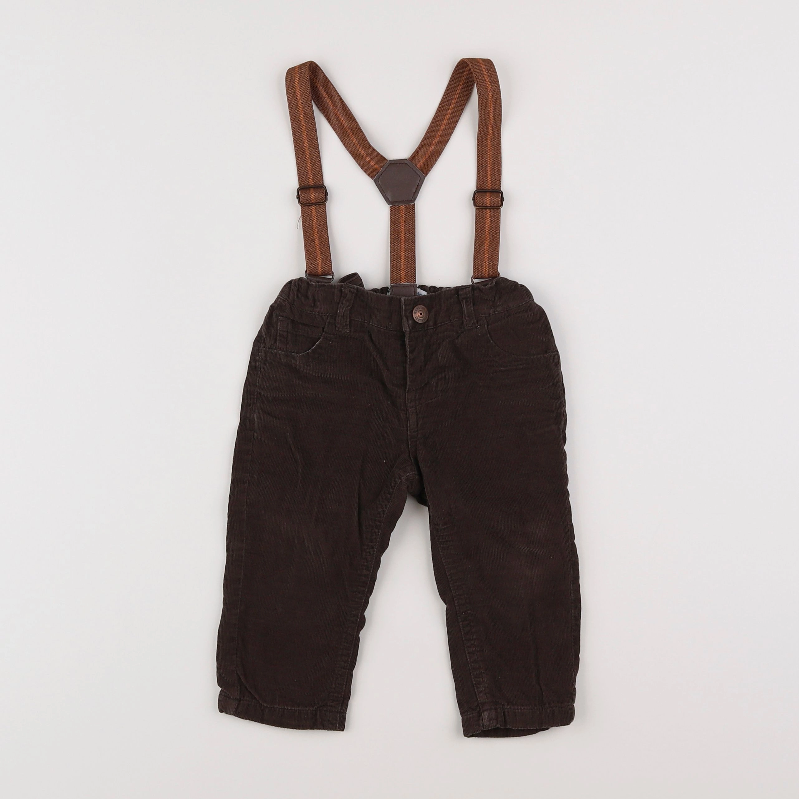 Vertbaudet - pantalon marron - 12 mois