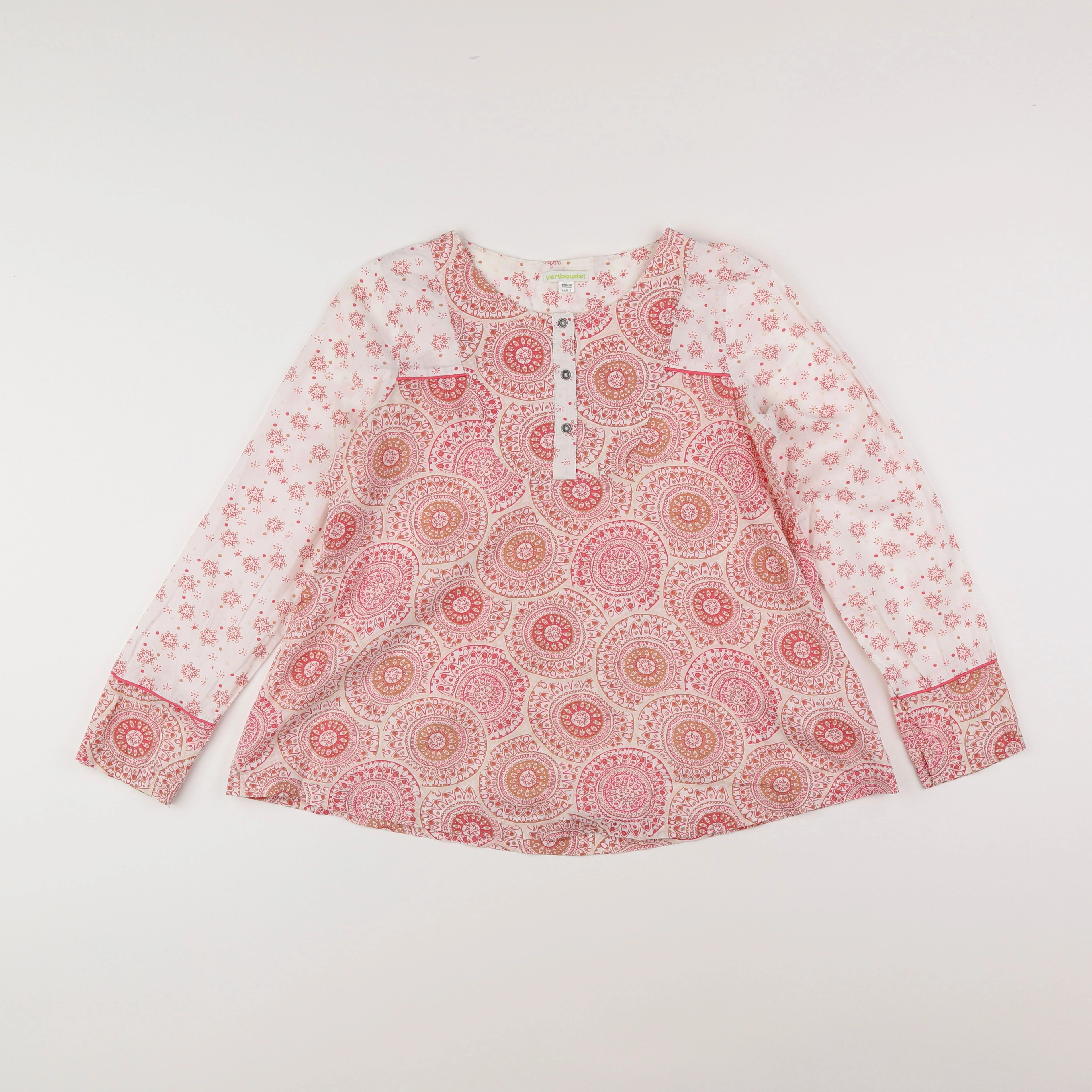 Vertbaudet - blouse blanc, rose - 12 ans