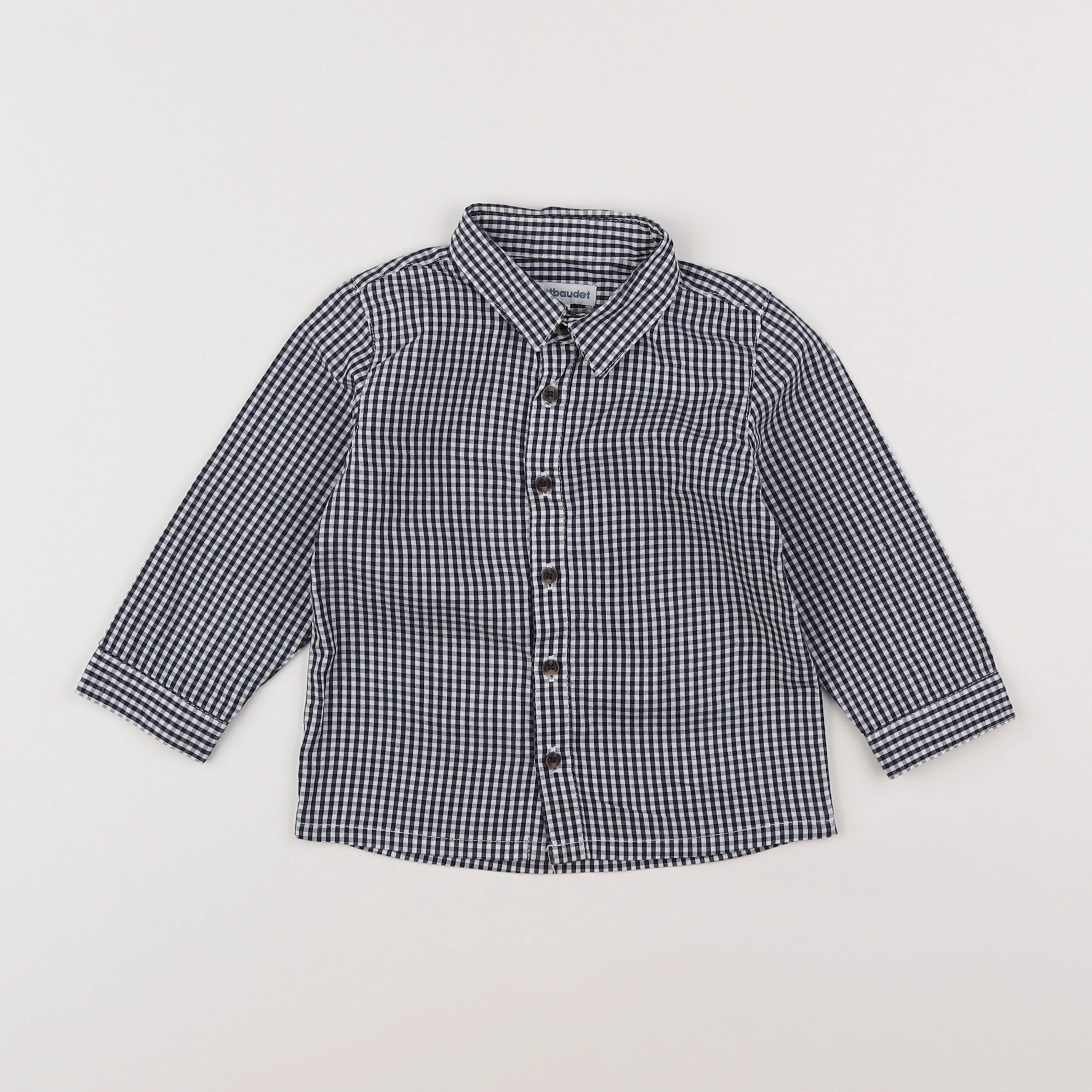 Vertbaudet - chemise blanc, bleu - 18 mois