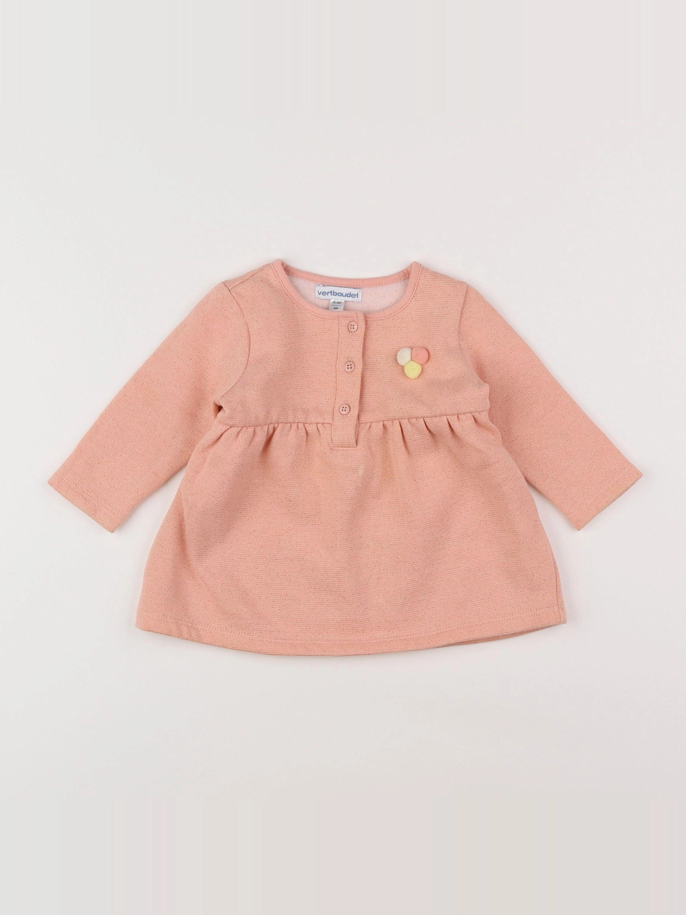 Vertbaudet - robe rose - 6 mois