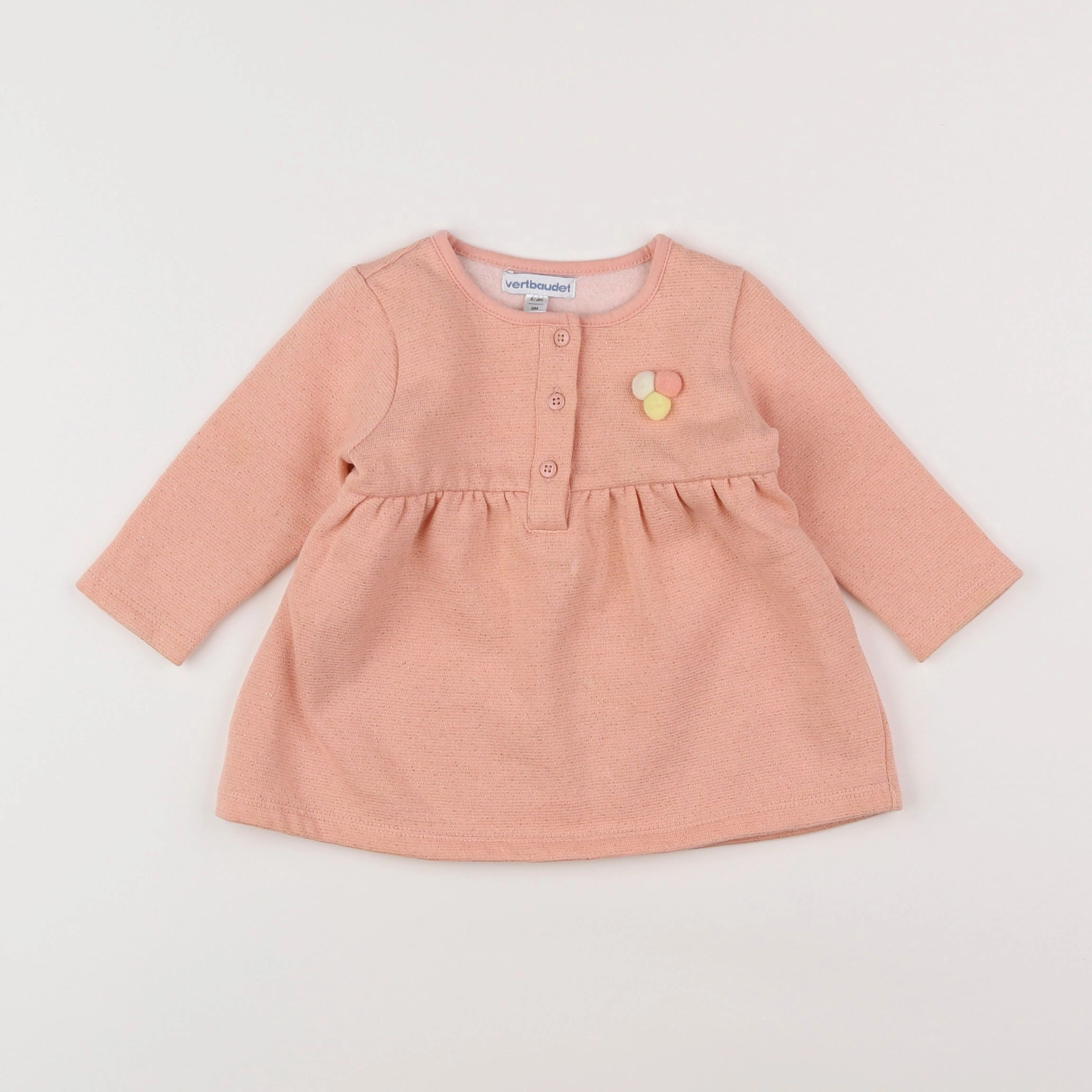 Vertbaudet - robe rose - 6 mois
