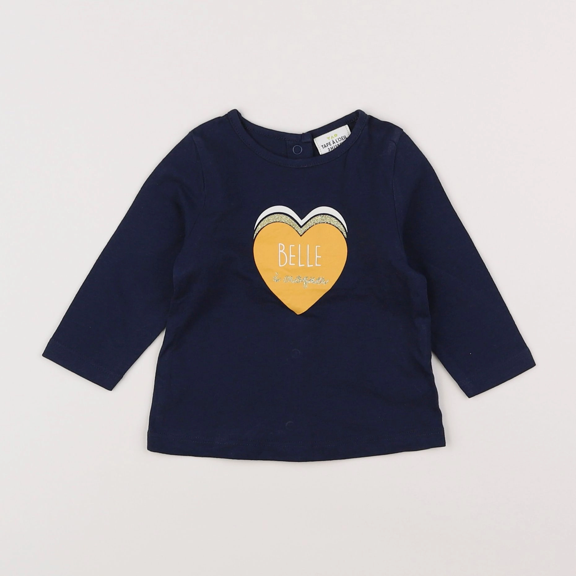 Tape à l'oeil - tee-shirt bleu, jaune - 3 mois