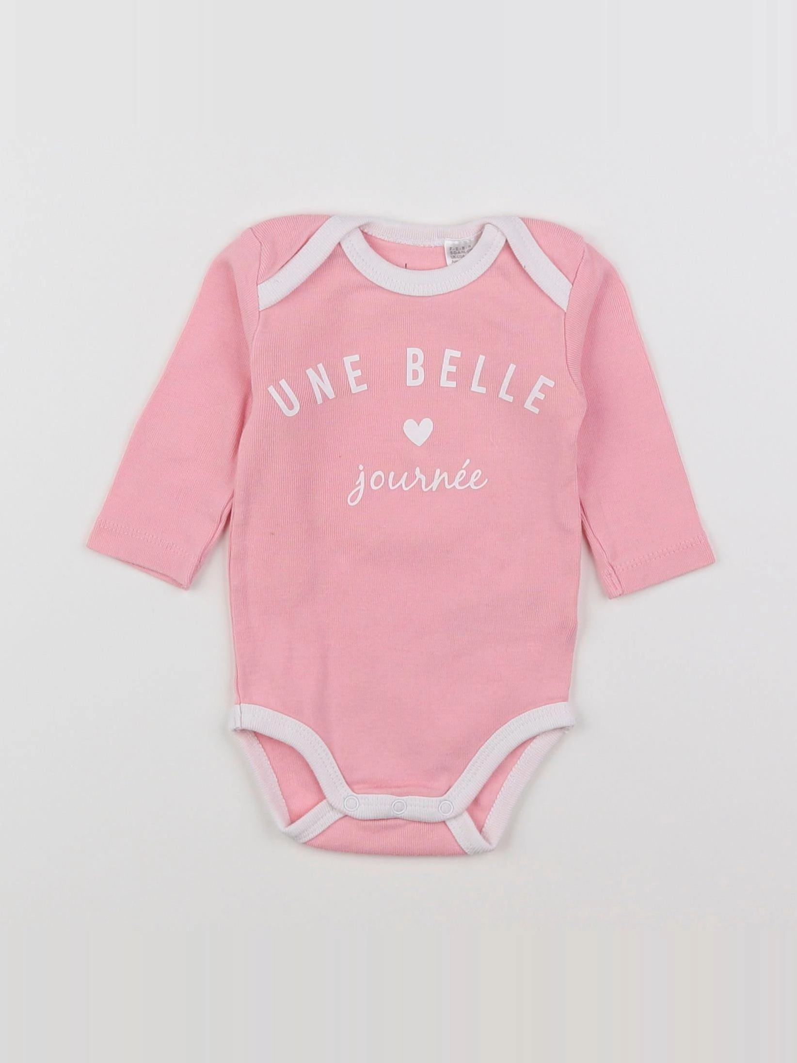 La Redoute - body rose, blanc - 3 mois