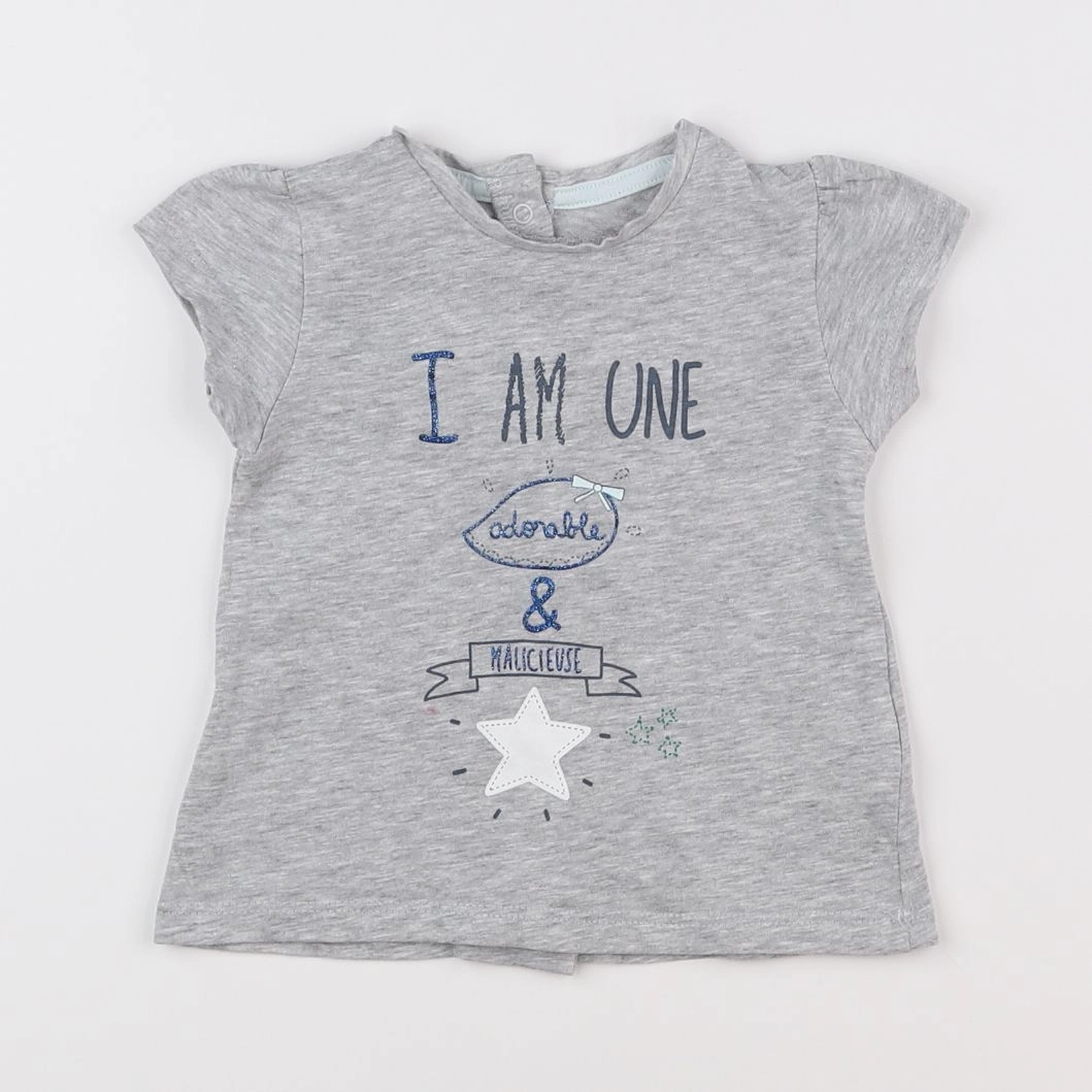 Vertbaudet - tee-shirt gris - 6 mois