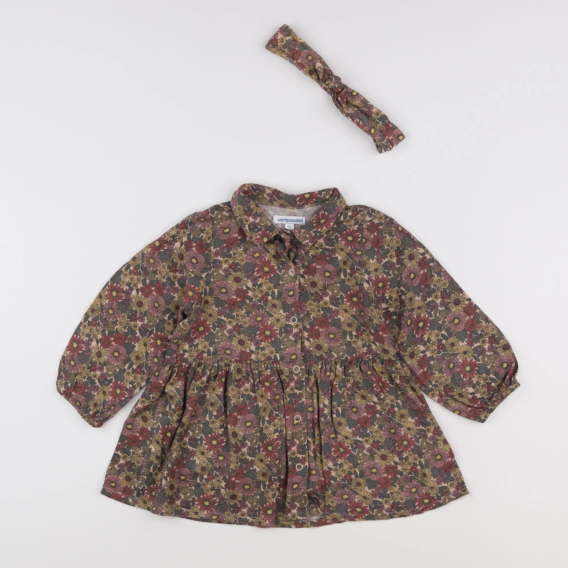 Vertbaudet - robe multicolore - 2 ans