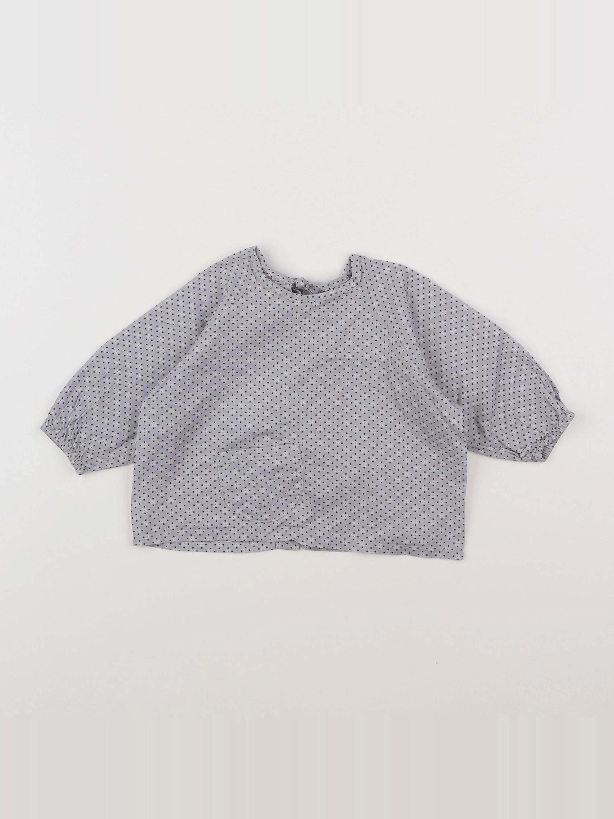 Petit Pan - blouse gris - 3 mois