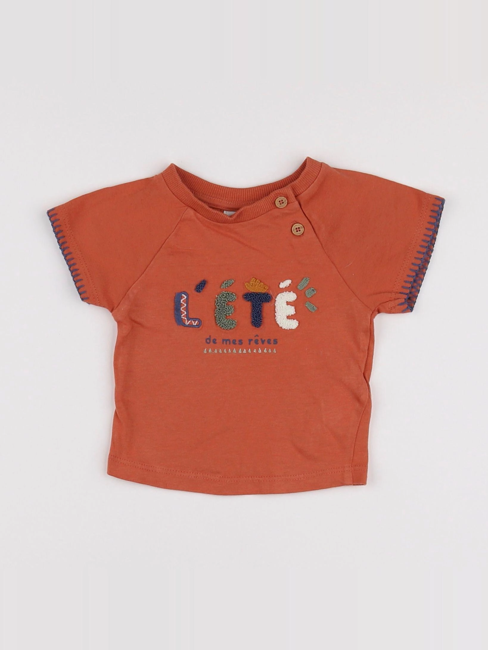 Tape à l'oeil - tee-shirt orange - 3 mois