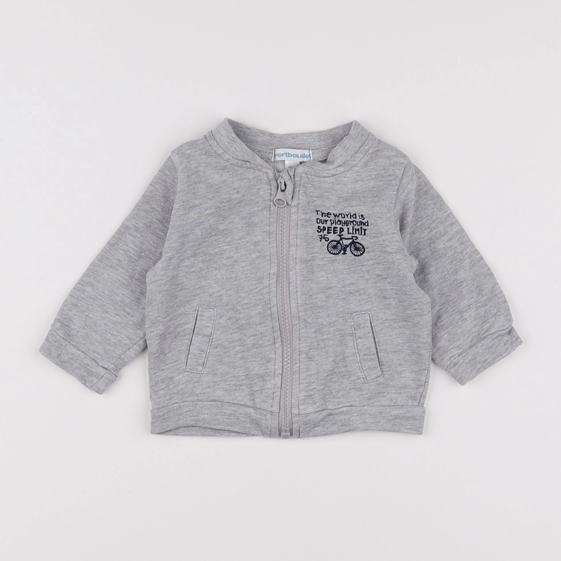Vertbaudet - sweat gris - 6 mois