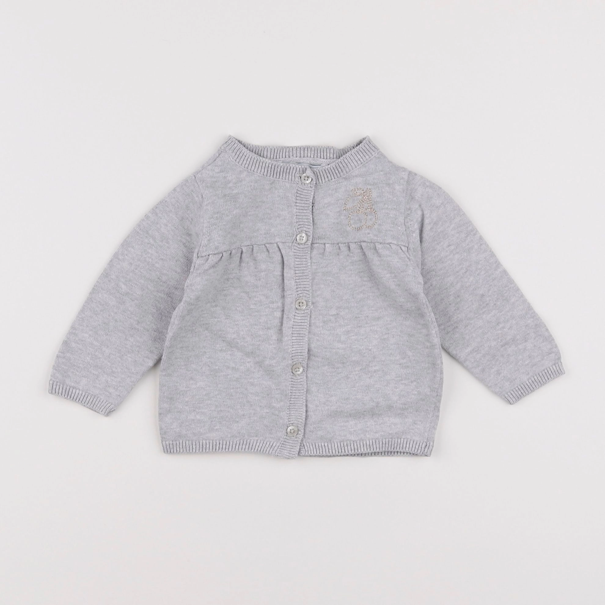 Vertbaudet - gilet gris - 6 mois