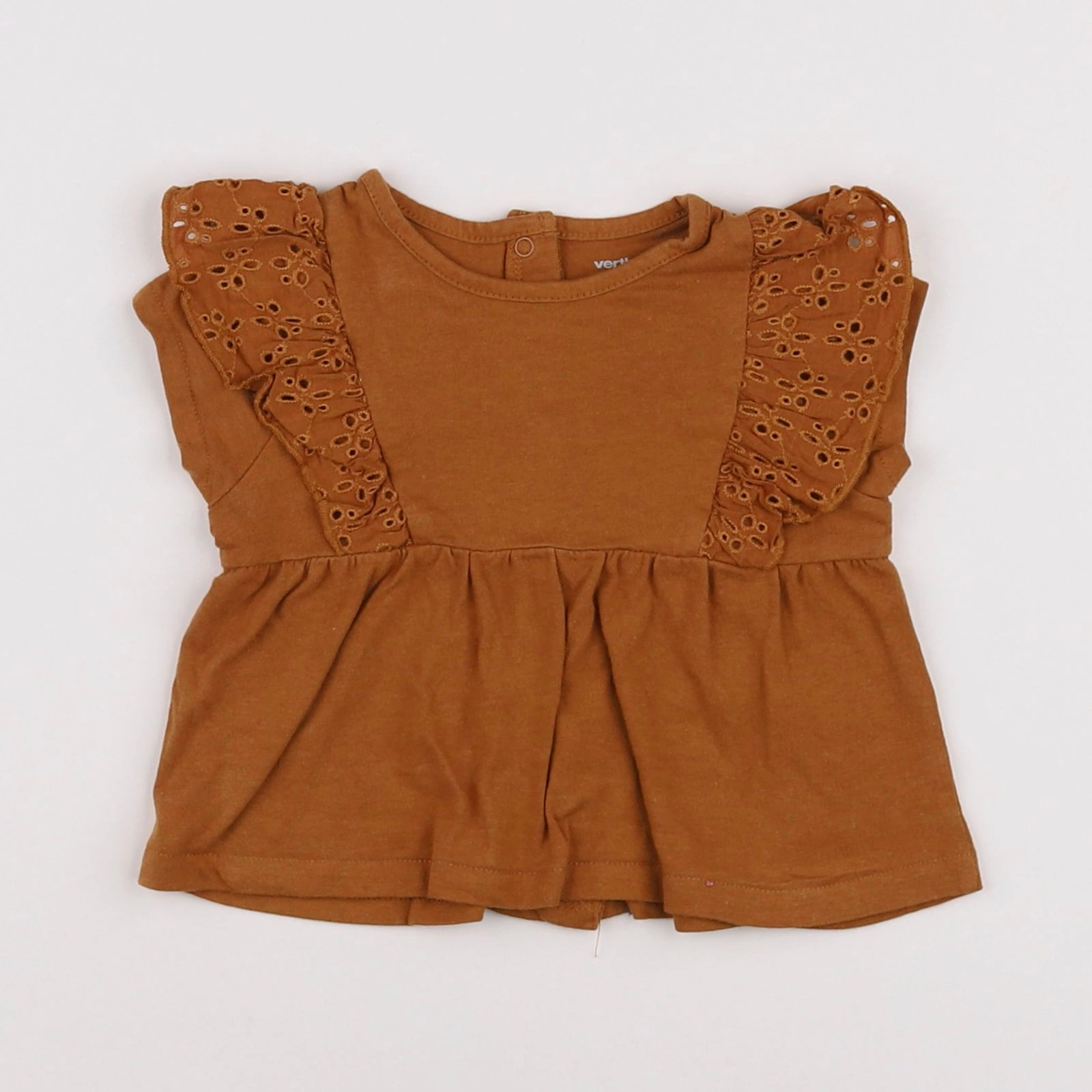 Vertbaudet - tee-shirt marron - 6 mois