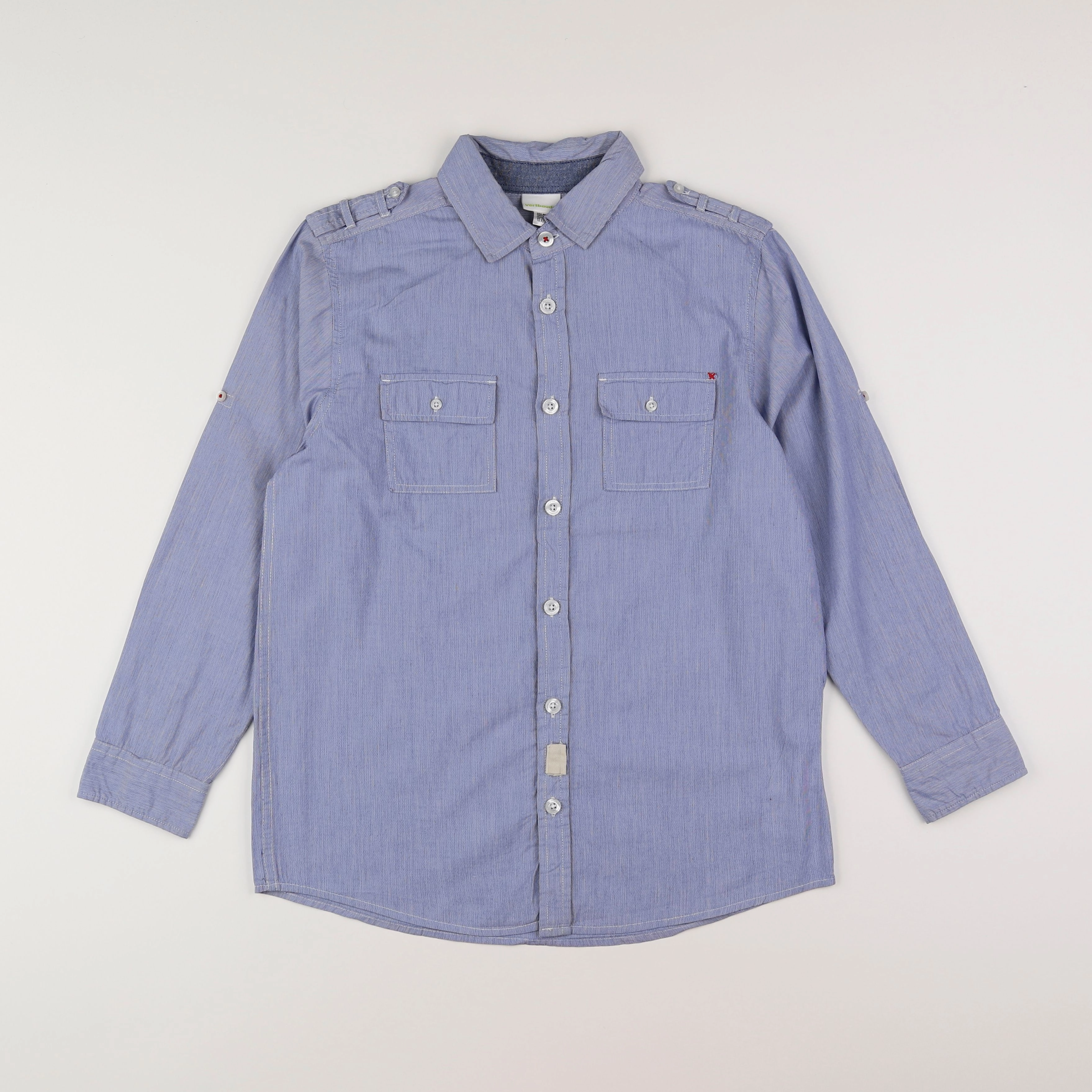 Vertbaudet - chemise imprimé au dos bleu - 12 ans