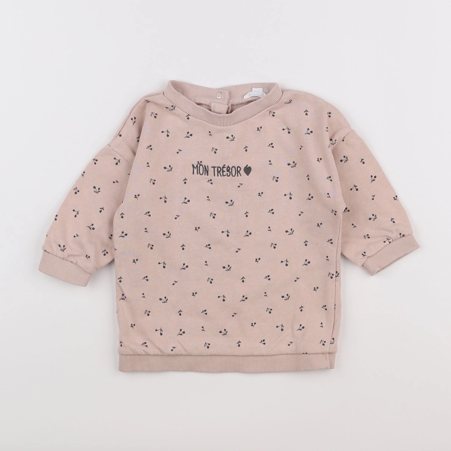 Vertbaudet - sweat rose - 12 mois
