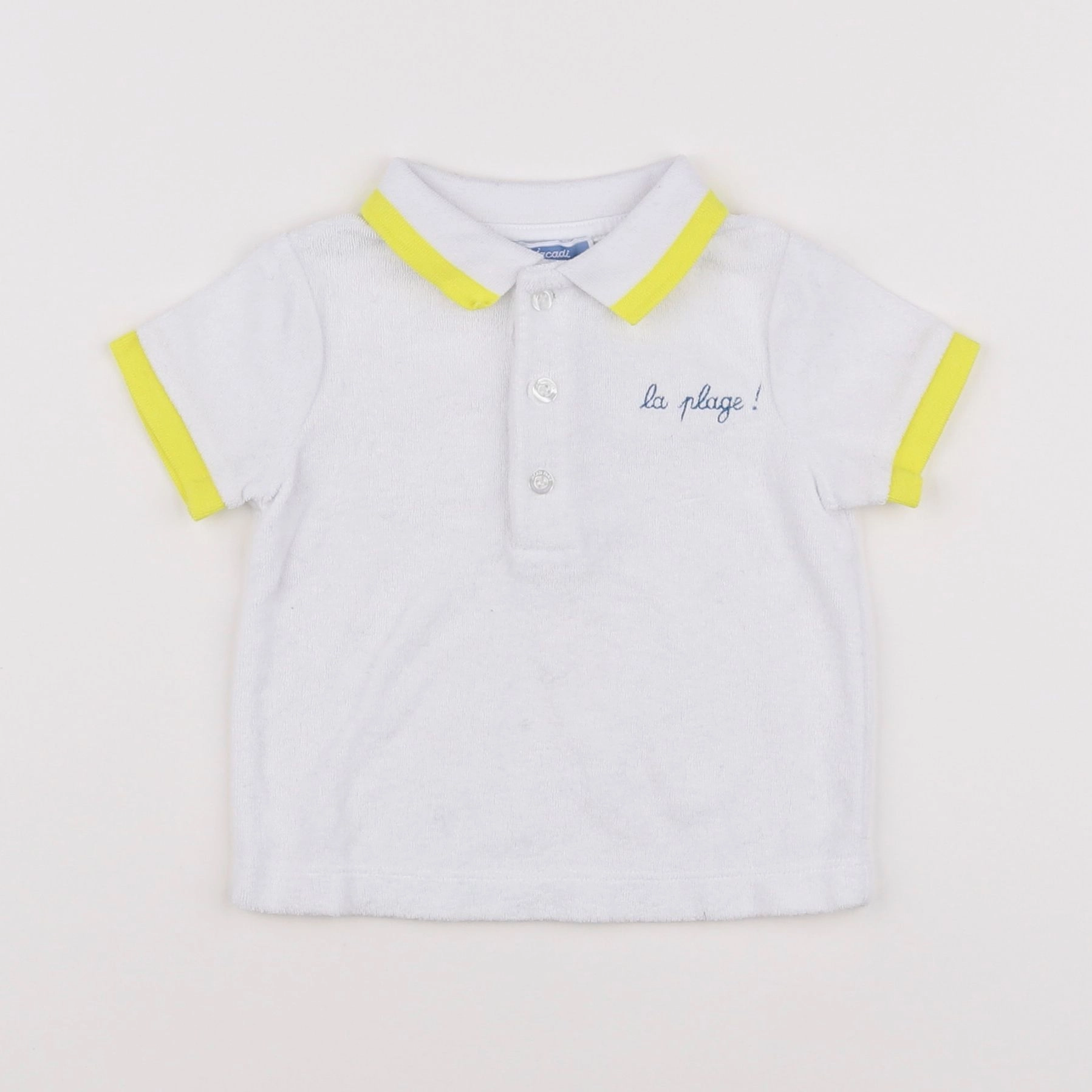 Jacadi - polo blanc, jaune - 6 mois