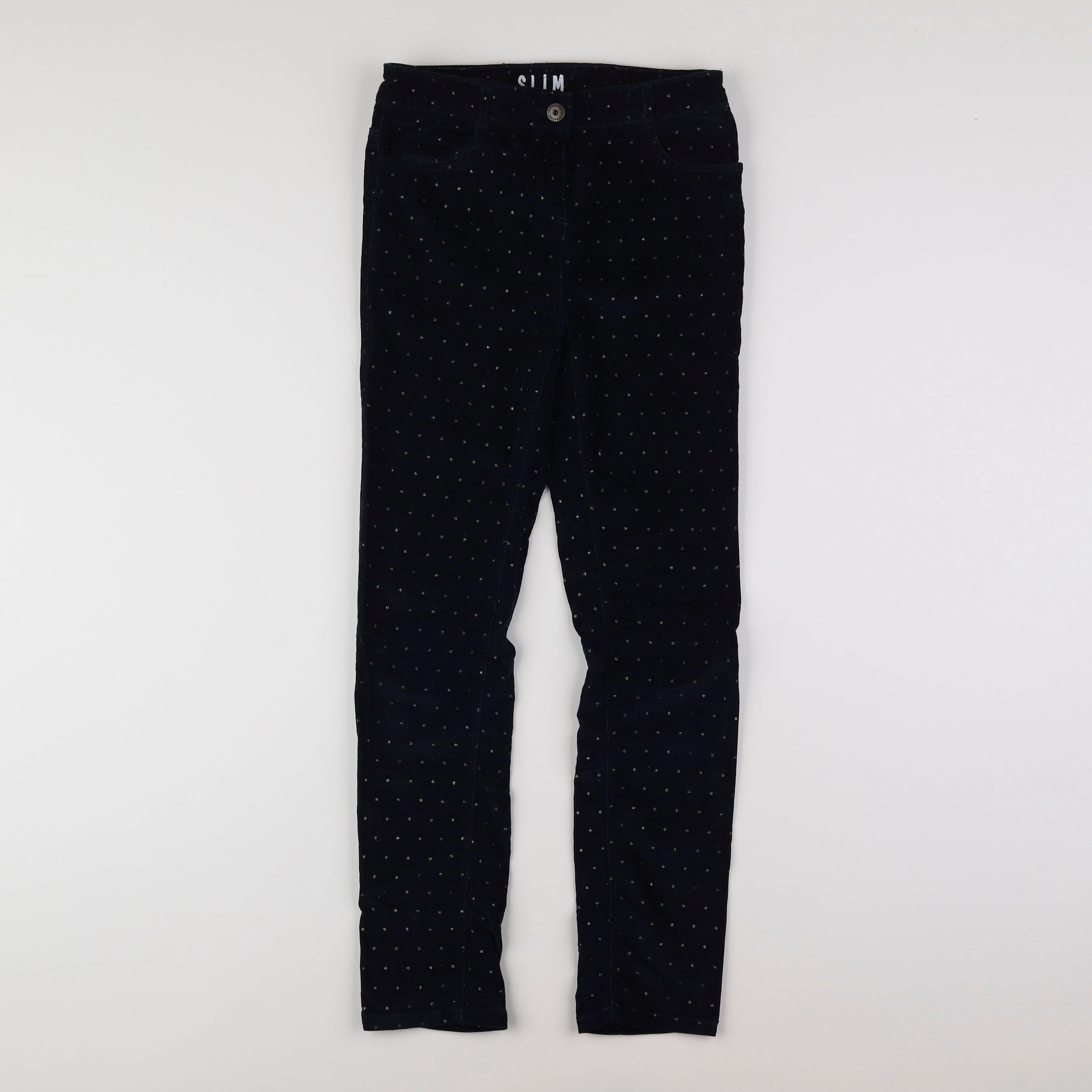 Vertbaudet - pantalon bleu, or - 12 ans