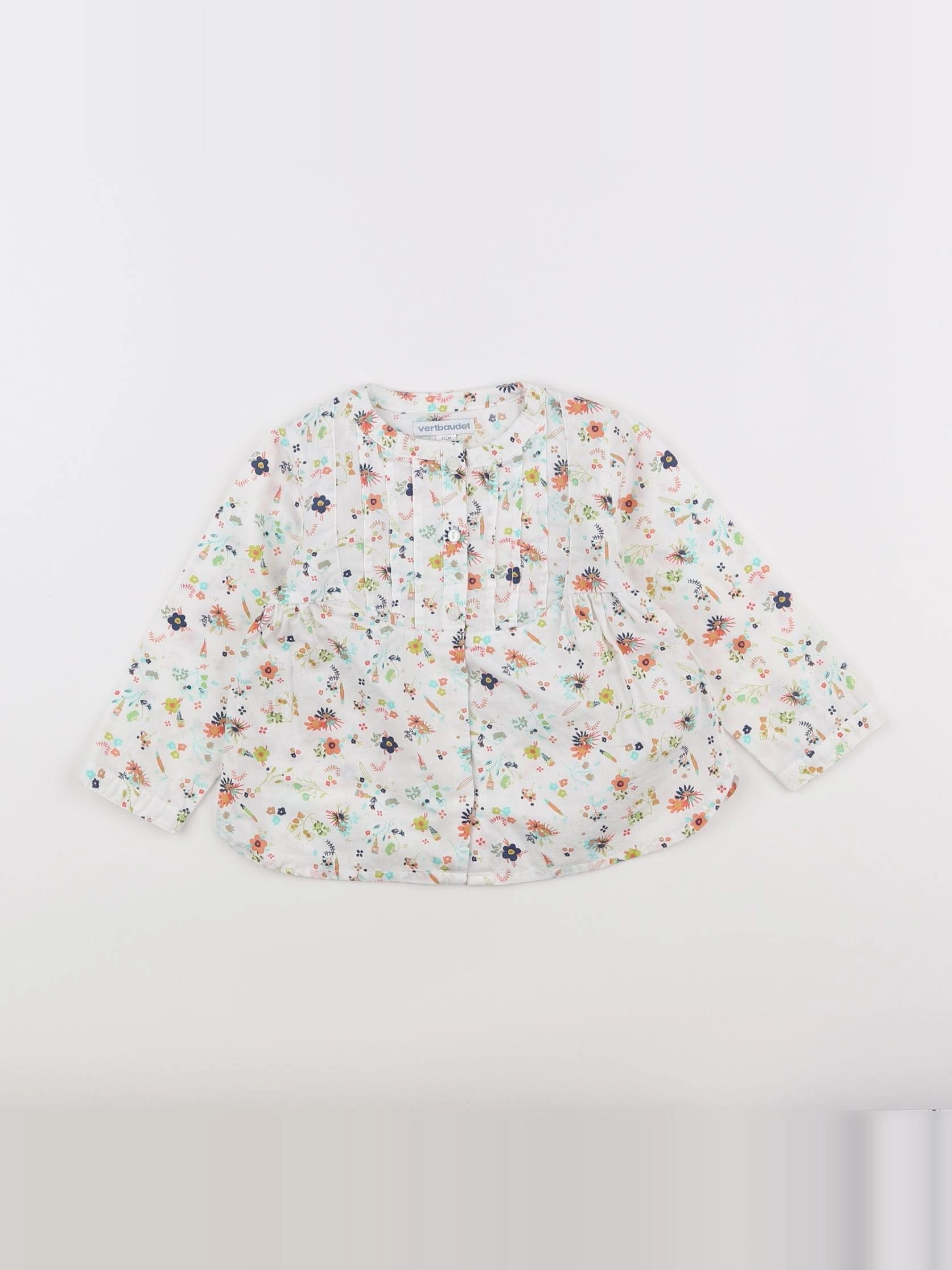 Vertbaudet - blouse blanc, multicolore - 18 mois