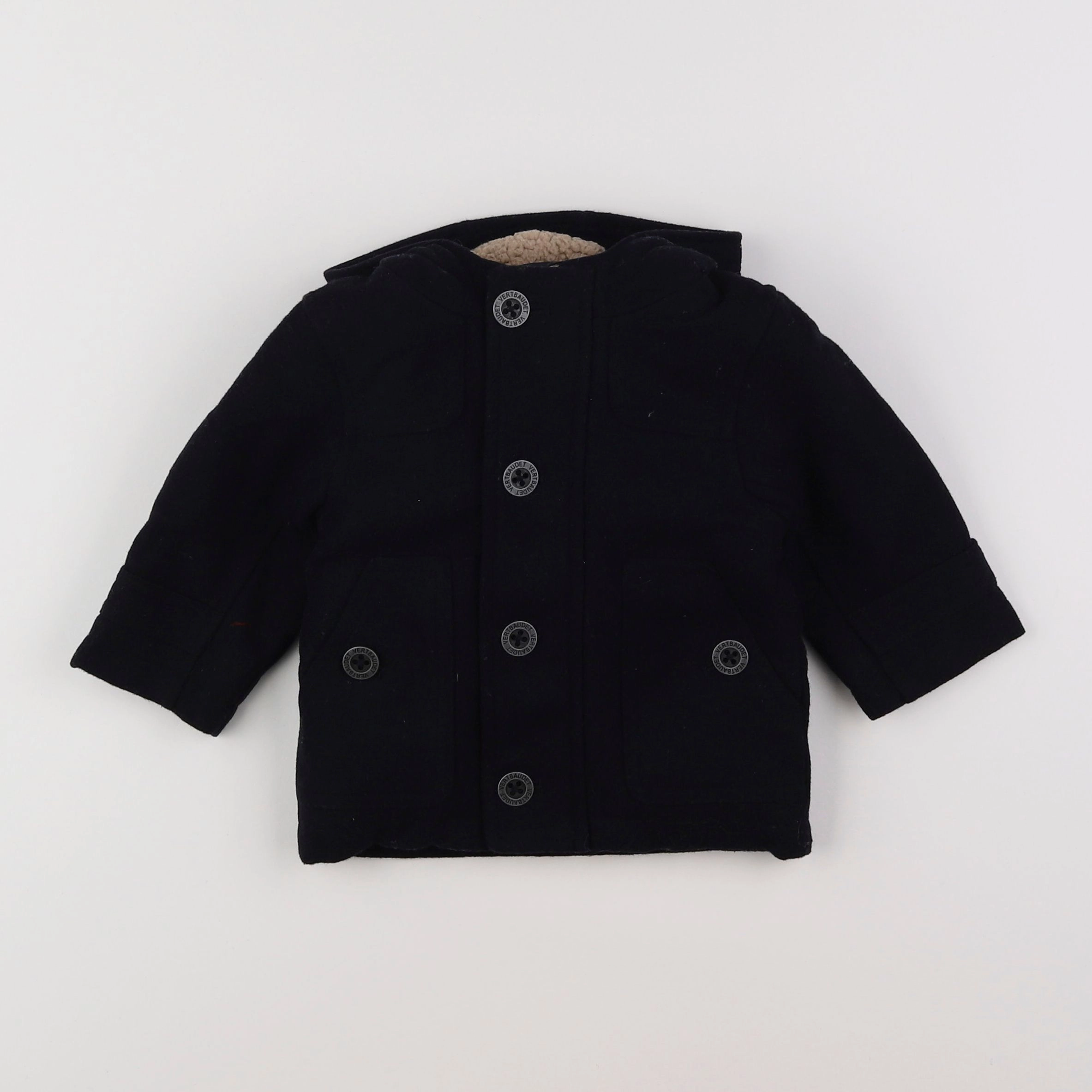 Vertbaudet - manteau noir - 6 mois