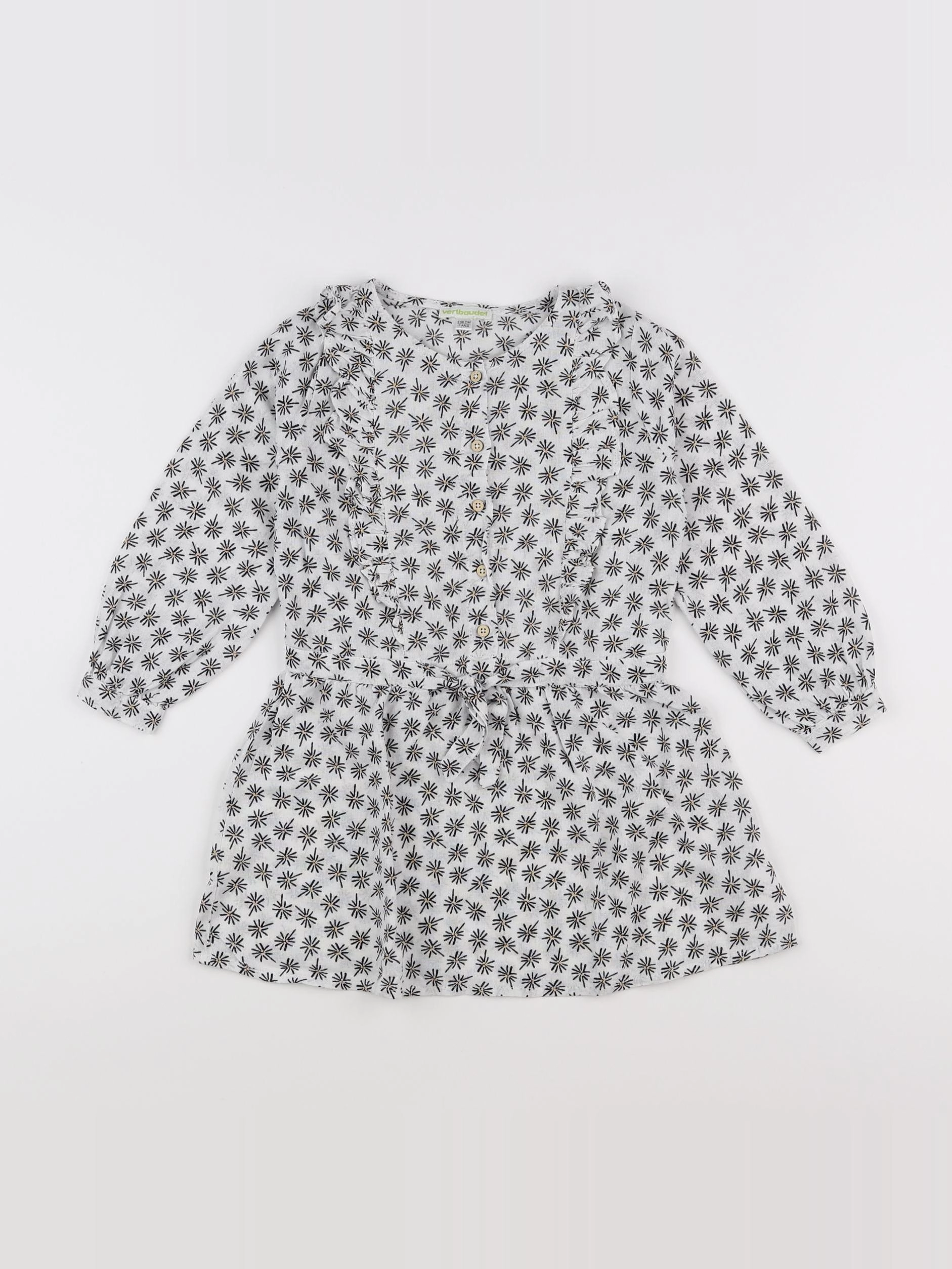 Vertbaudet - robe blanc, noir - 5 ans