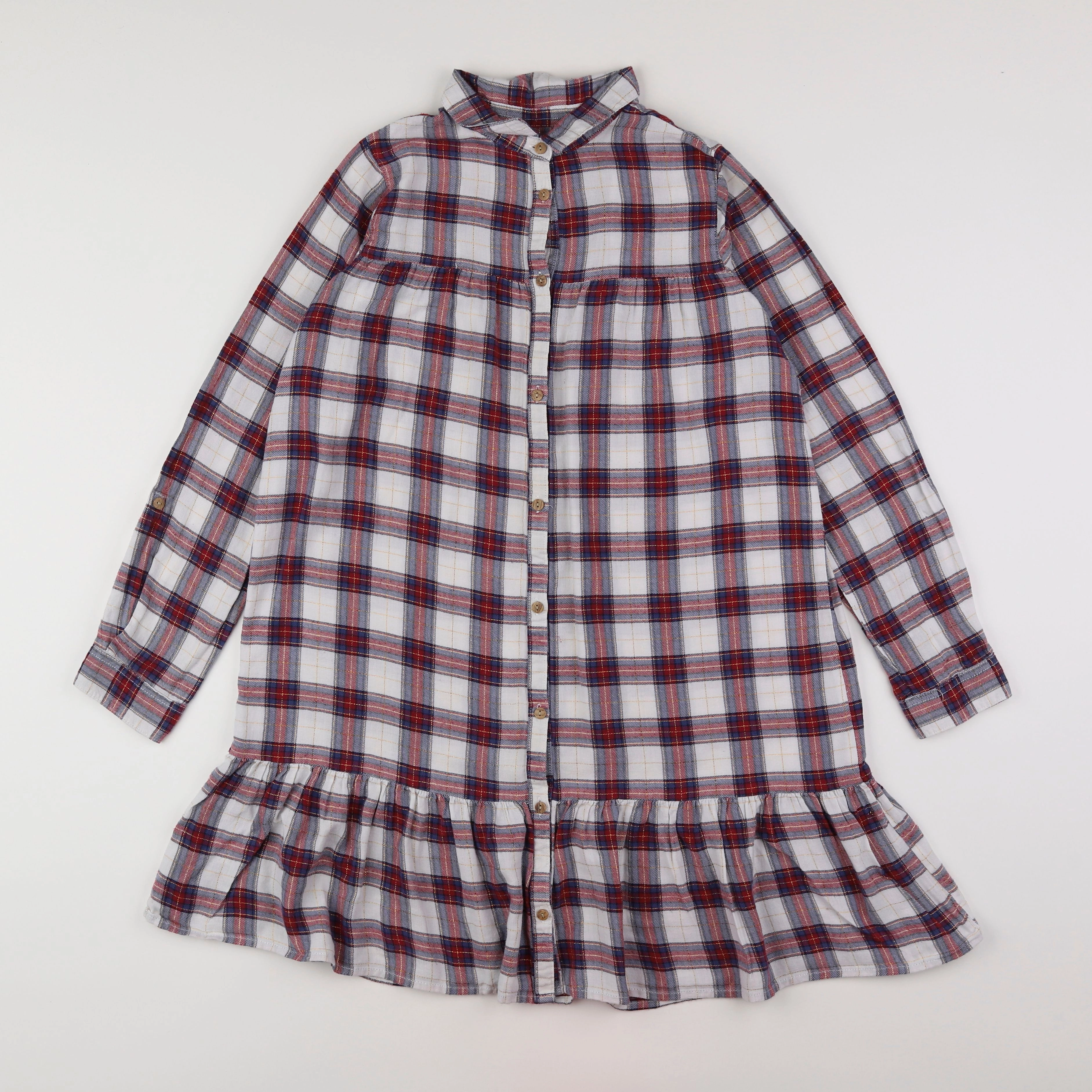 Vertbaudet - robe rouge, blanc - 12 ans