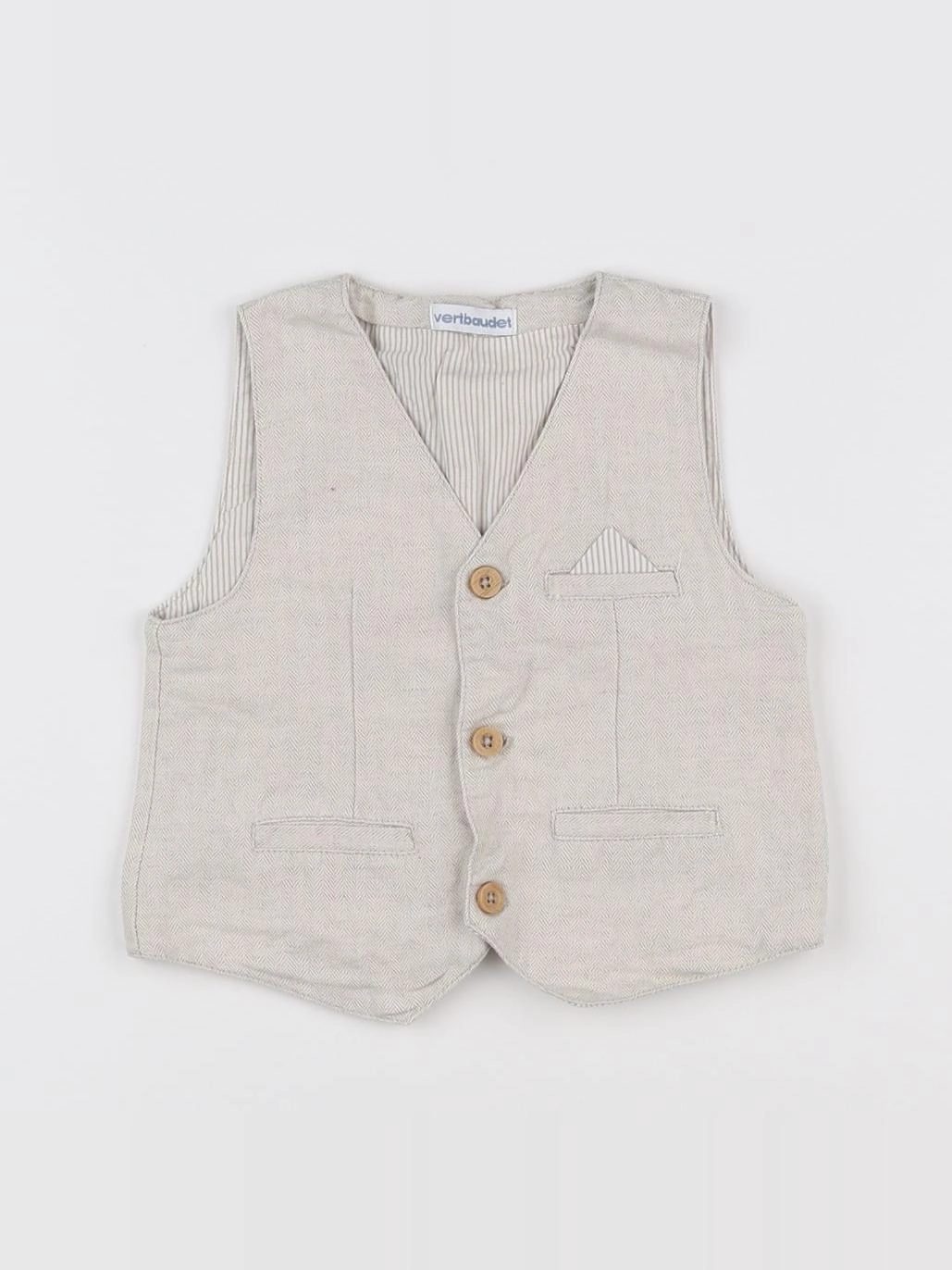 Vertbaudet - gilet beige - 18 mois