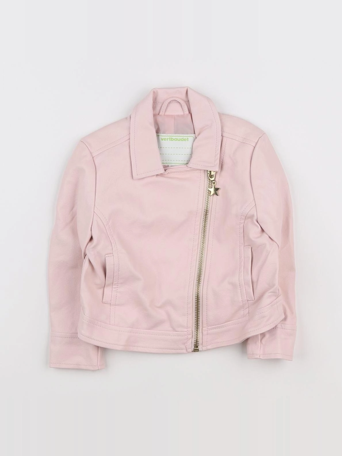 Vertbaudet - veste simili cuir rose - 2 ans