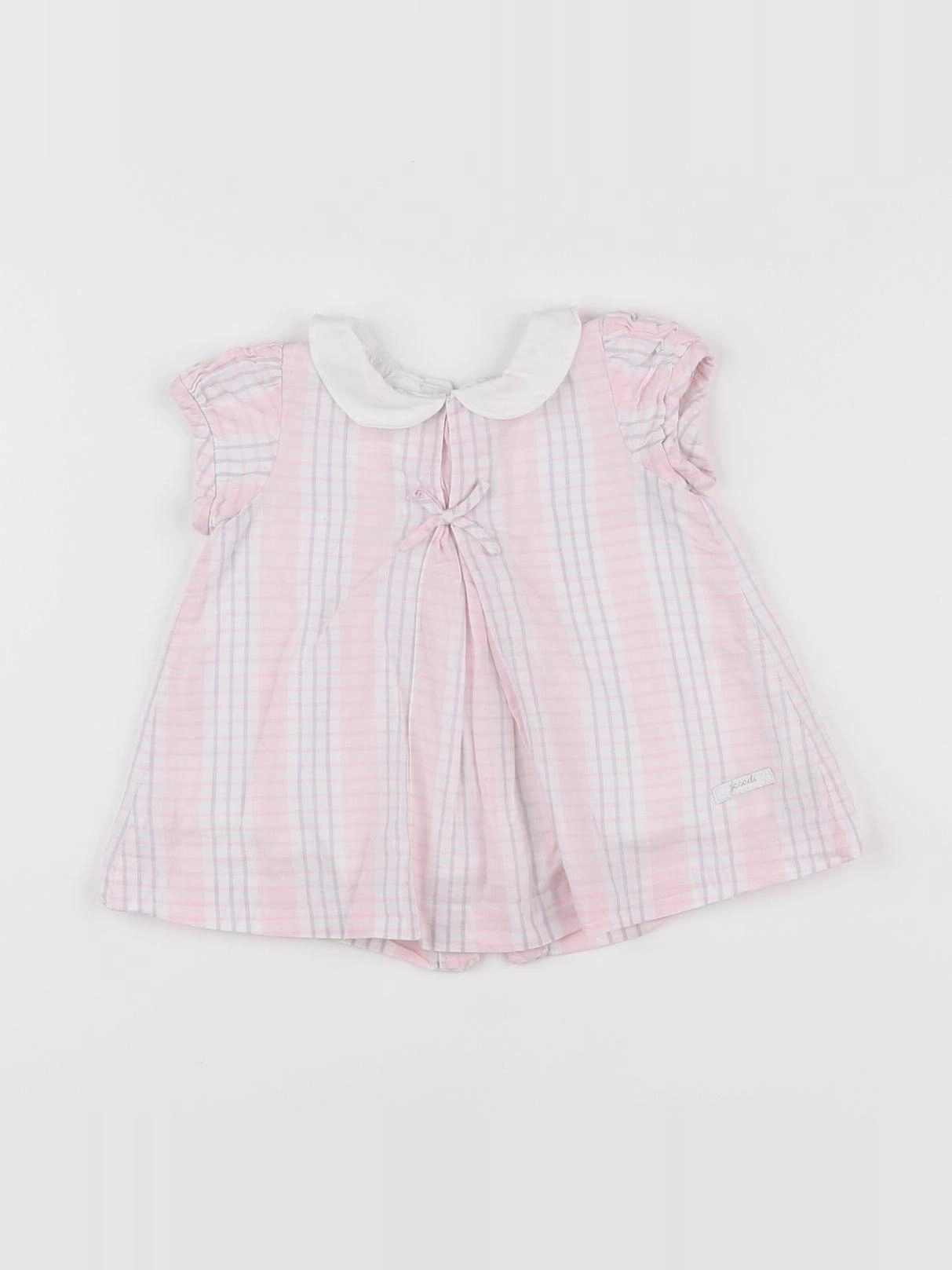 Jacadi - robe blanc, rose - 3 mois