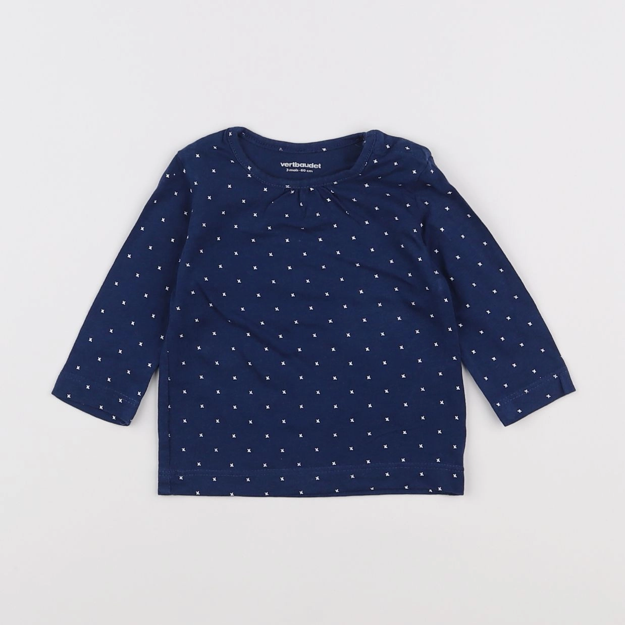 Vertbaudet - tee-shirt bleu - 3 mois