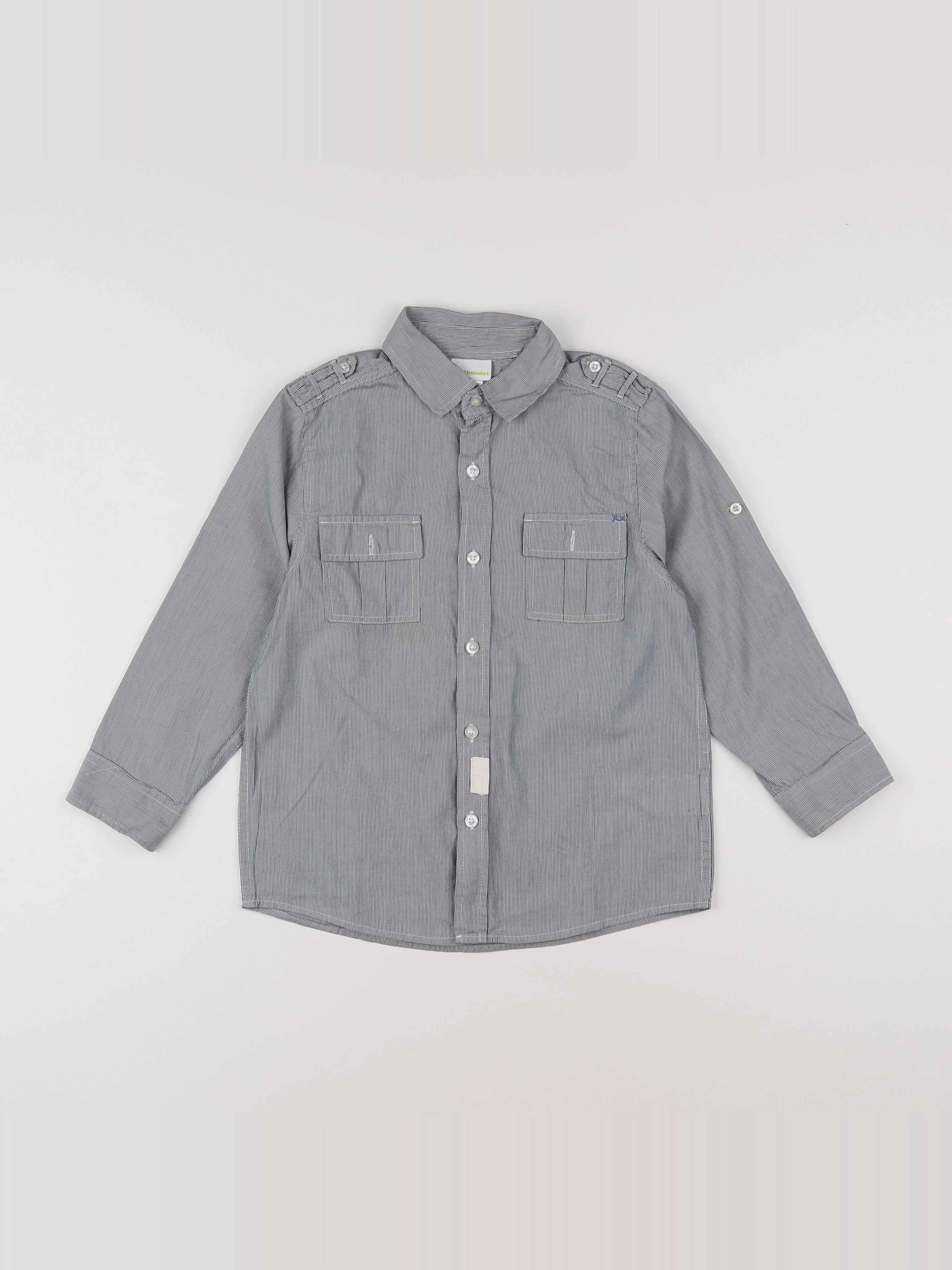 Vertbaudet - chemise bleu, blanc - 6 ans