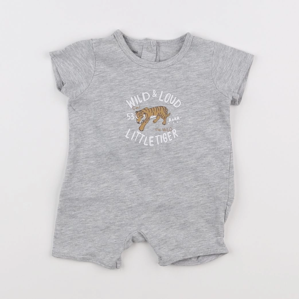 Vertbaudet - pyjama coton gris - 1 mois