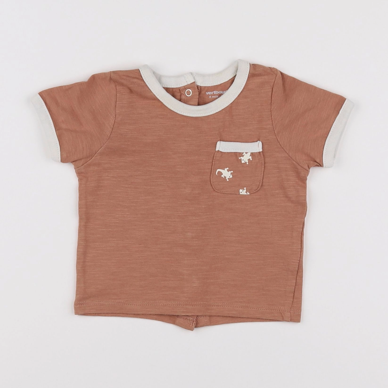 Vertbaudet - tee-shirt marron - 6 mois