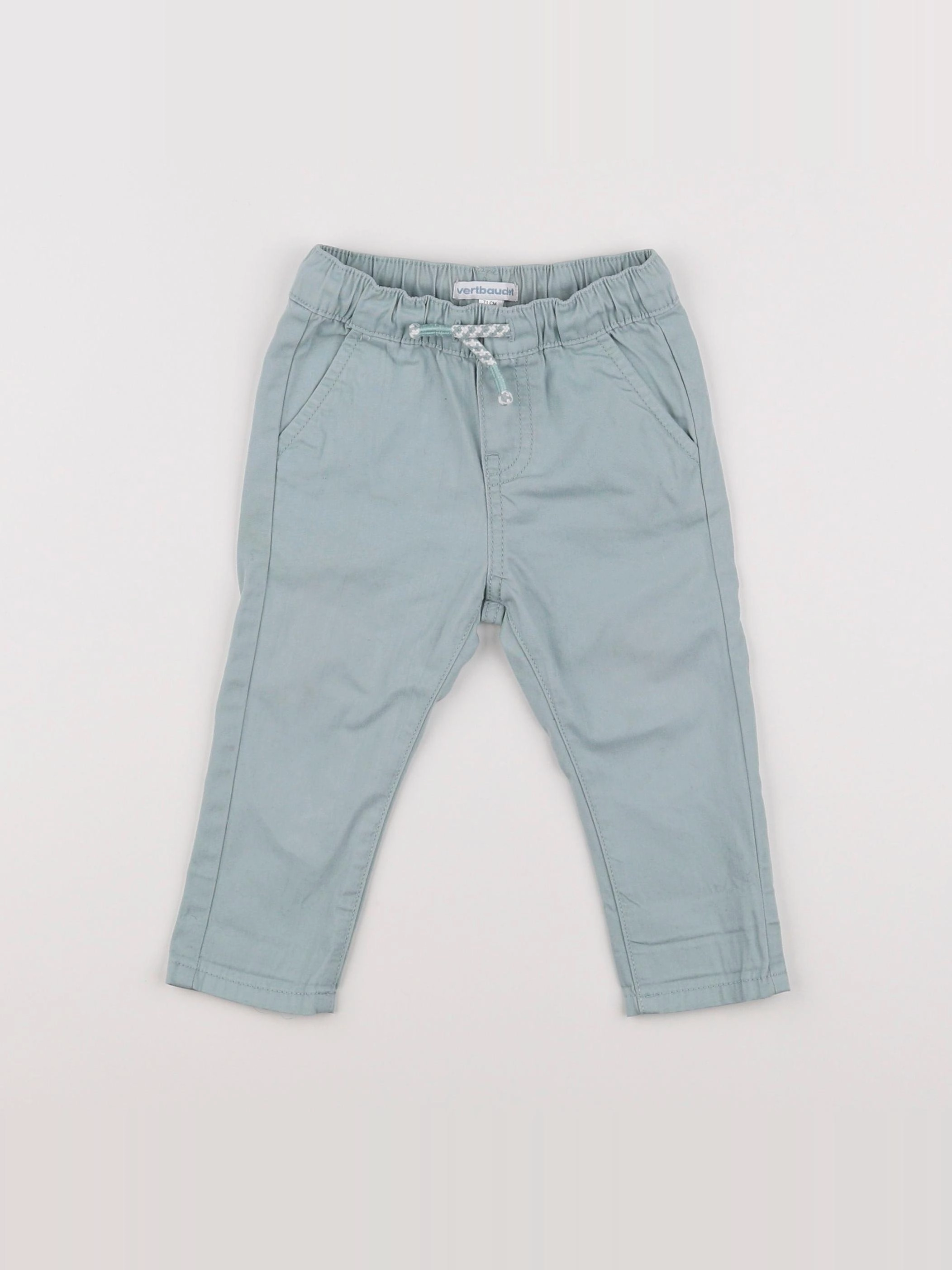Vertbaudet - pantalon vert - 9 mois