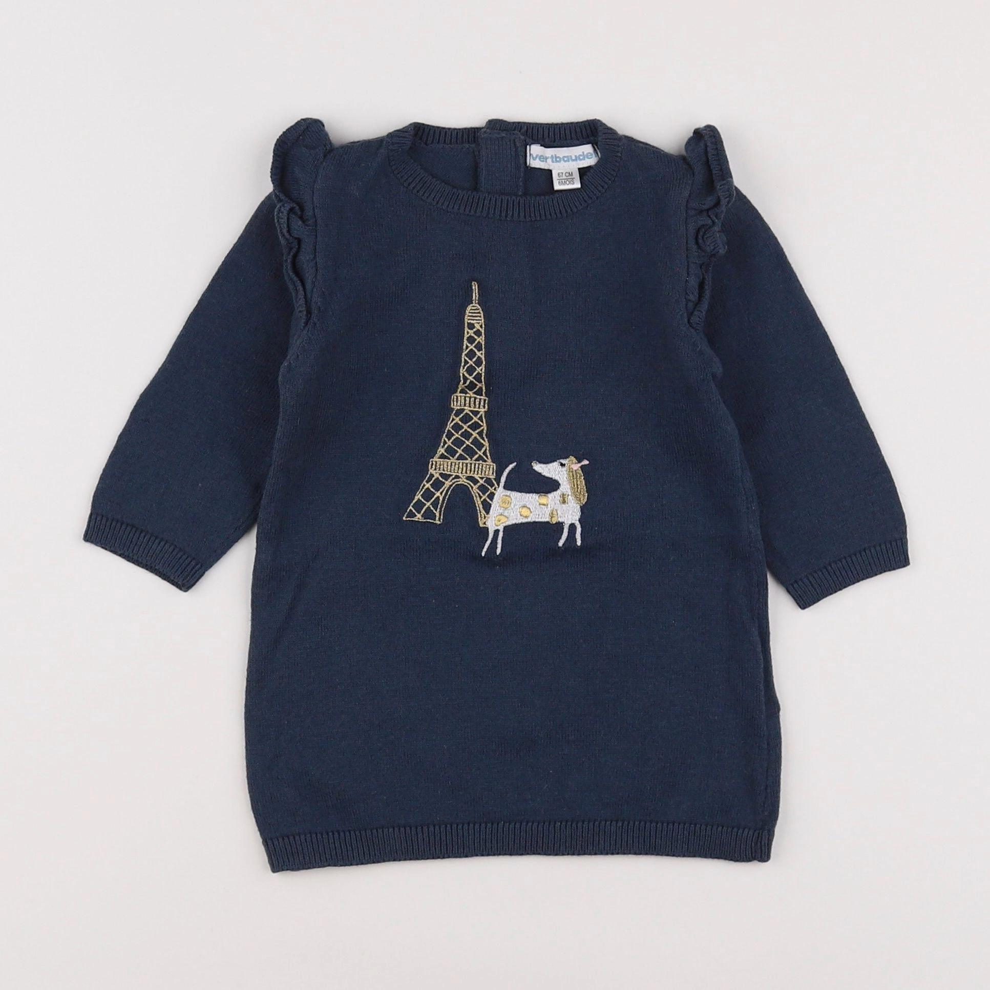 Vertbaudet - robe bleu - 6 mois