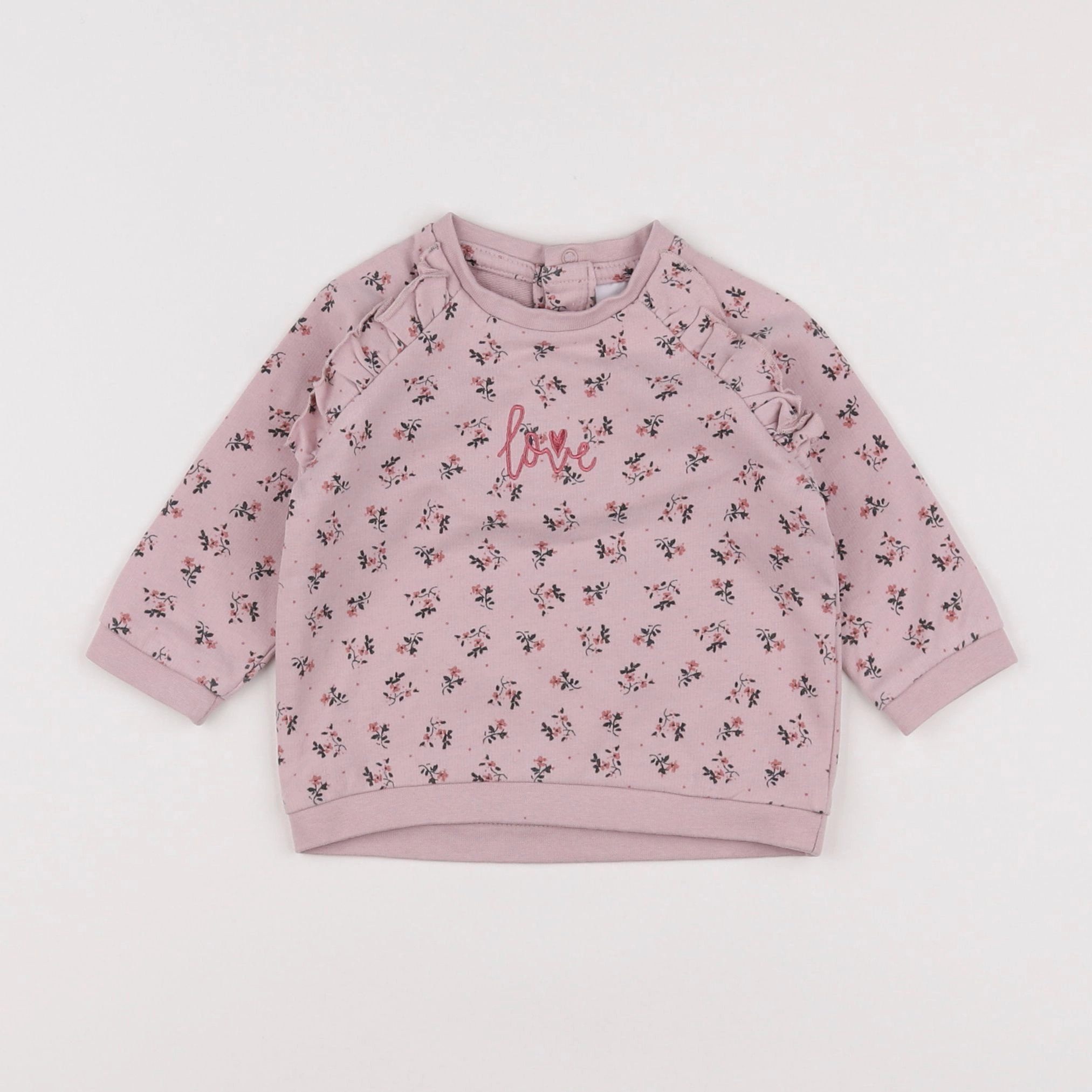 Vertbaudet - sweat rose - 6 mois