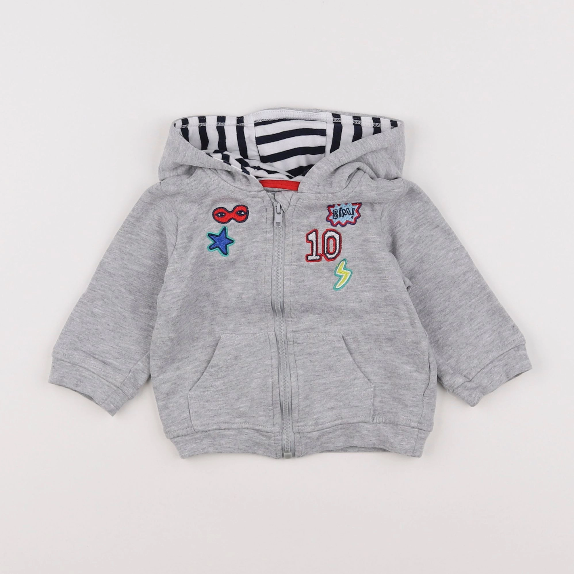 Vertbaudet - sweat gris - 6 mois